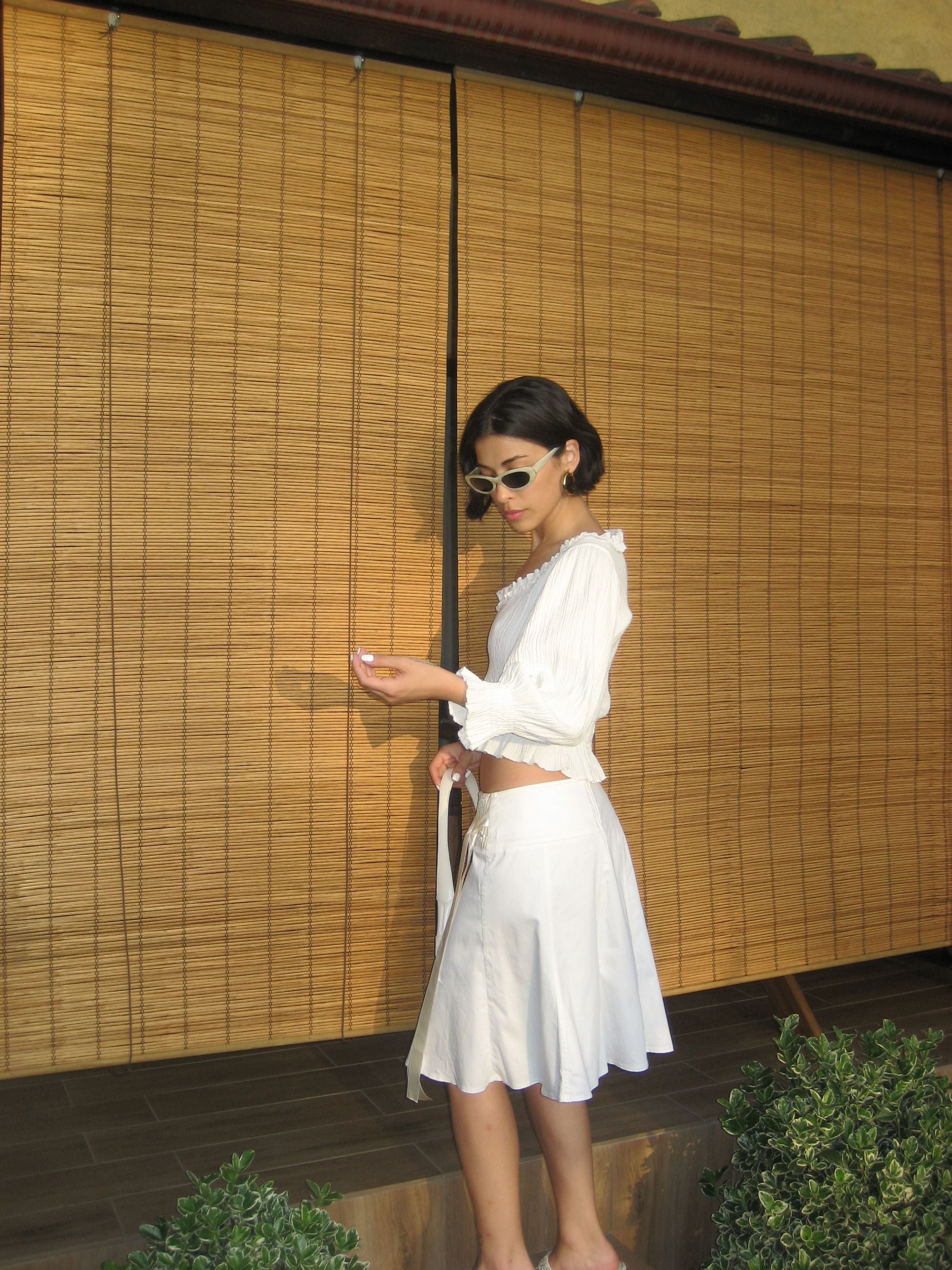 Gathered White Blouse