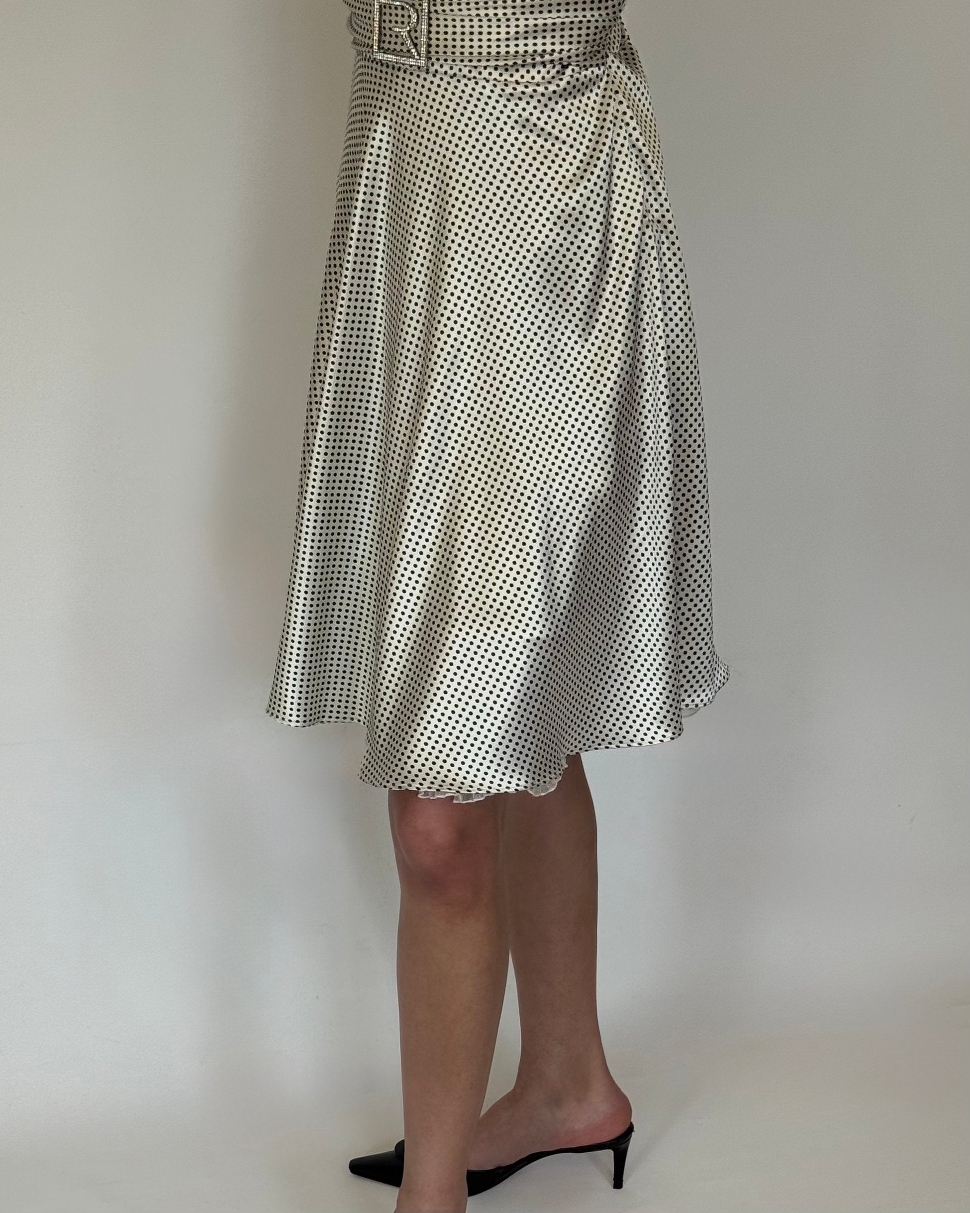 Polka Dot Dress with Belt Detail