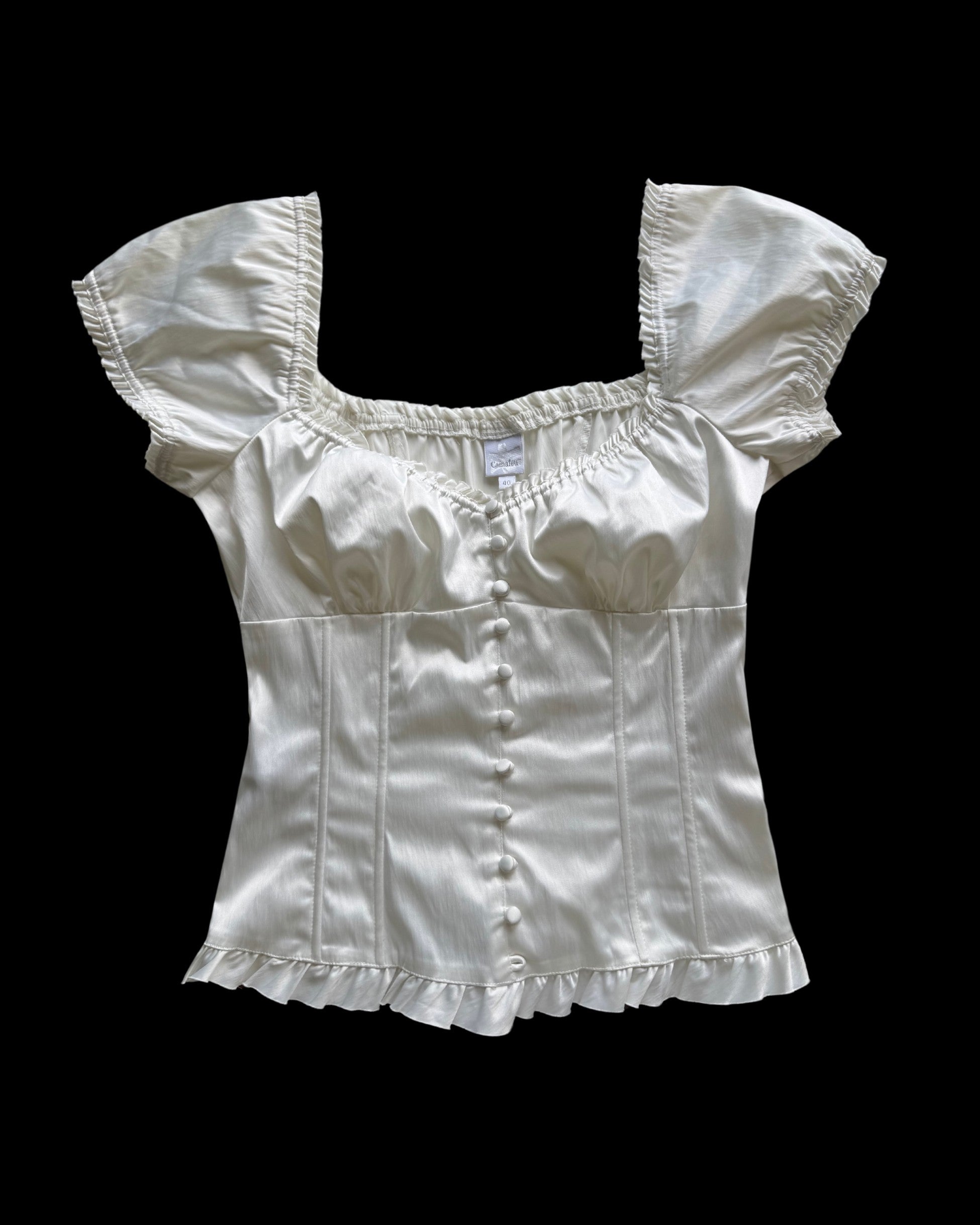 Buttoned Satin Bustier