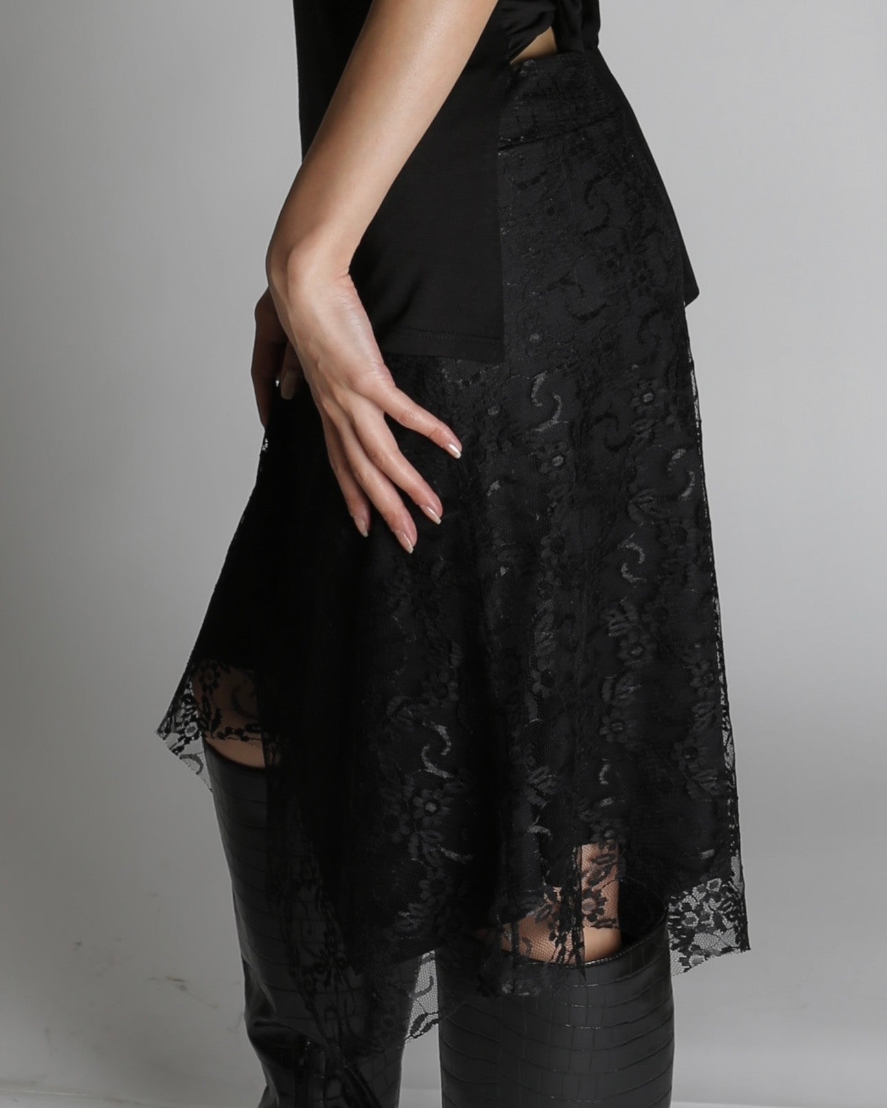 Lace Asymmetrical Skirt