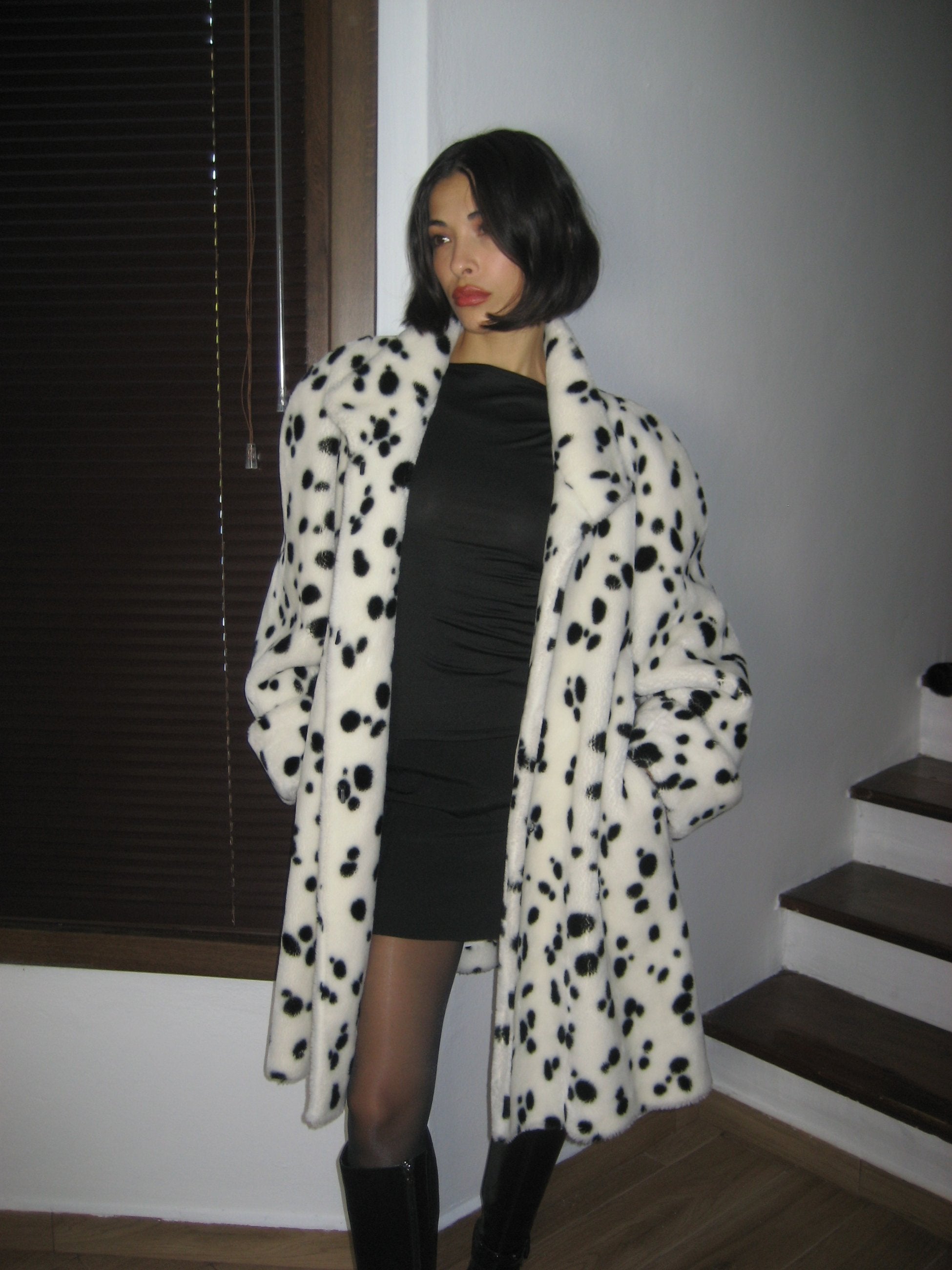 Dalmatian Patterned Plush Fur