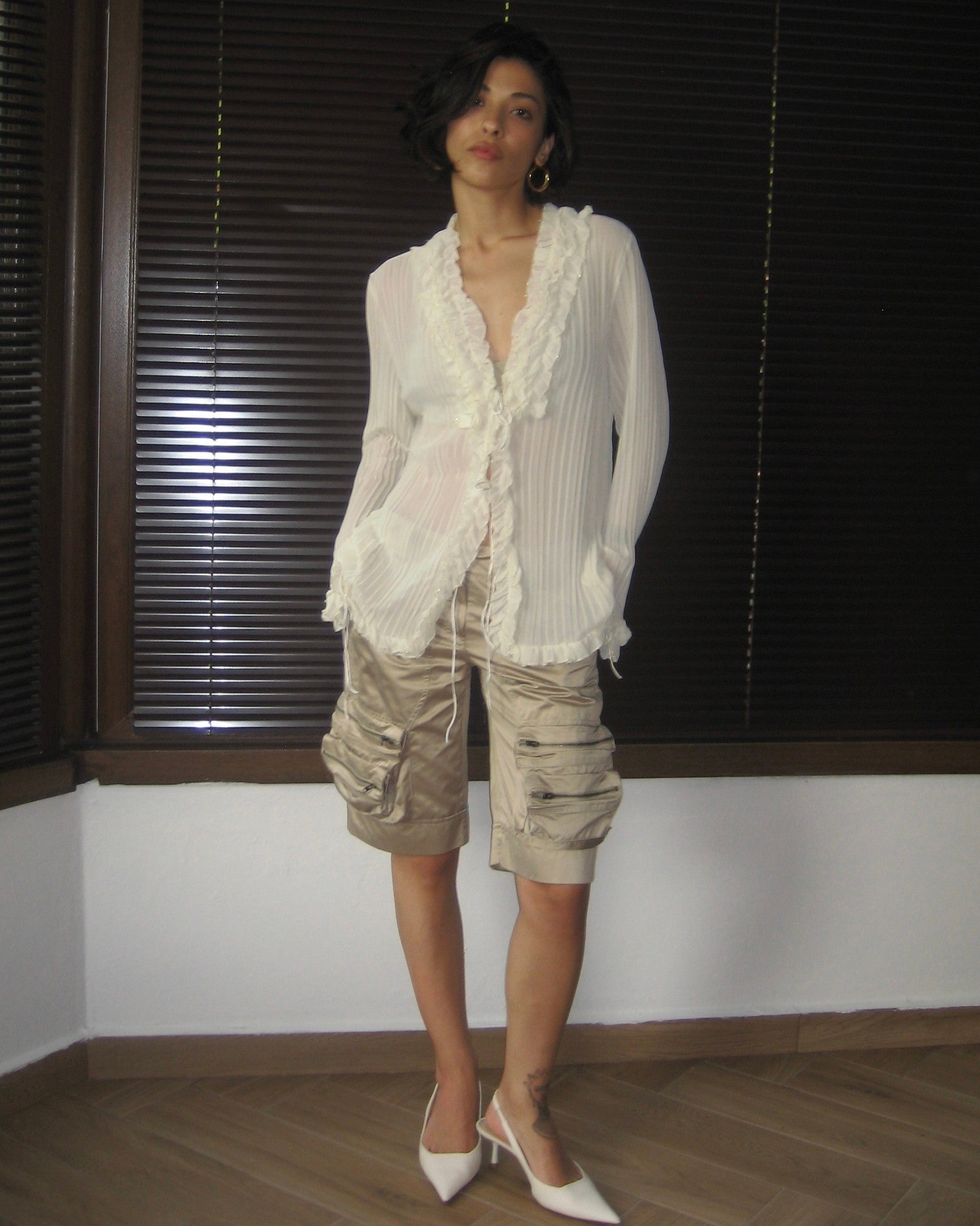 Gathered Tie Shirt