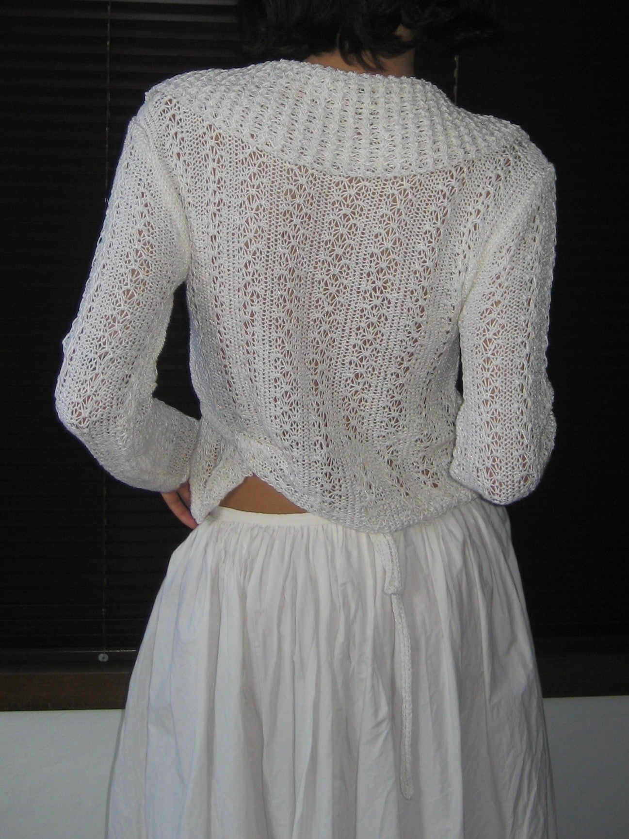 Tied White Cardigan