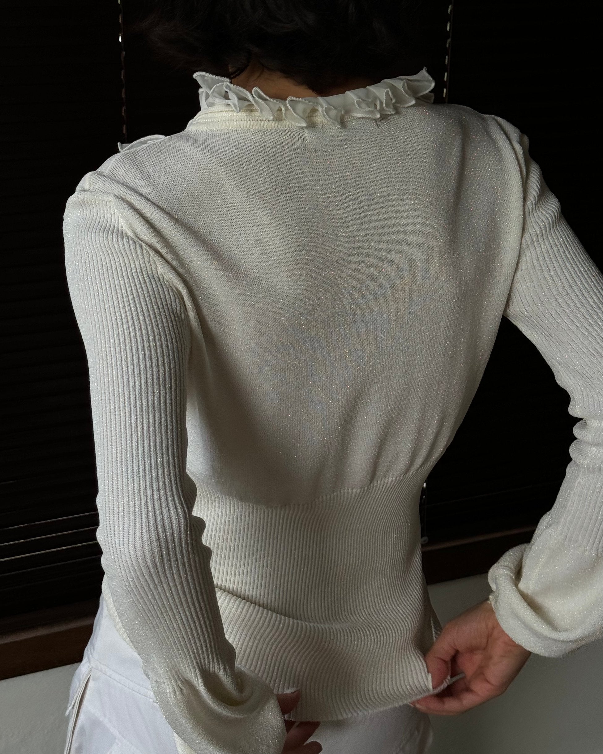 Knitted Sweater with Collar Detail