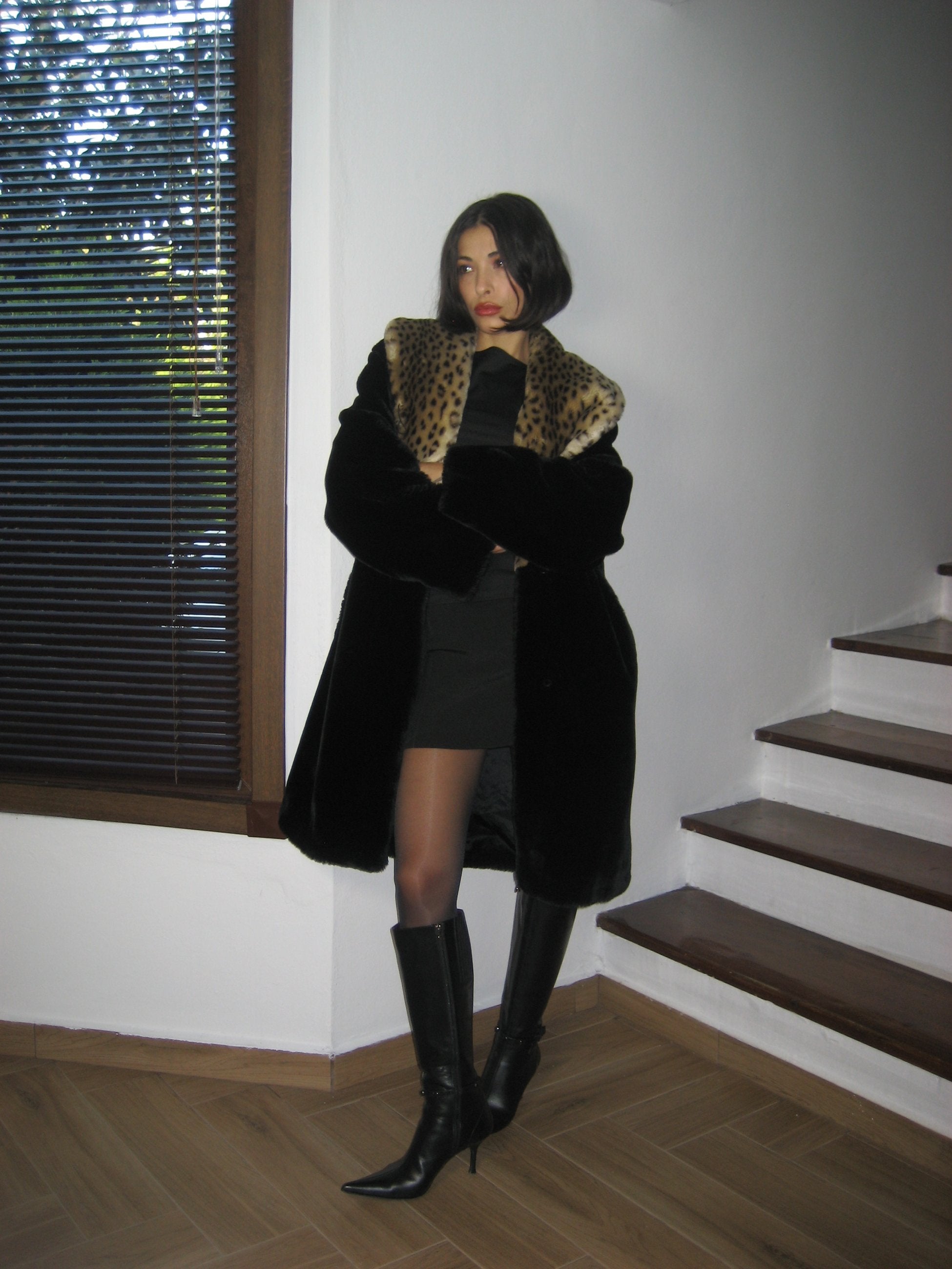 Leopard Plush Fur Collar