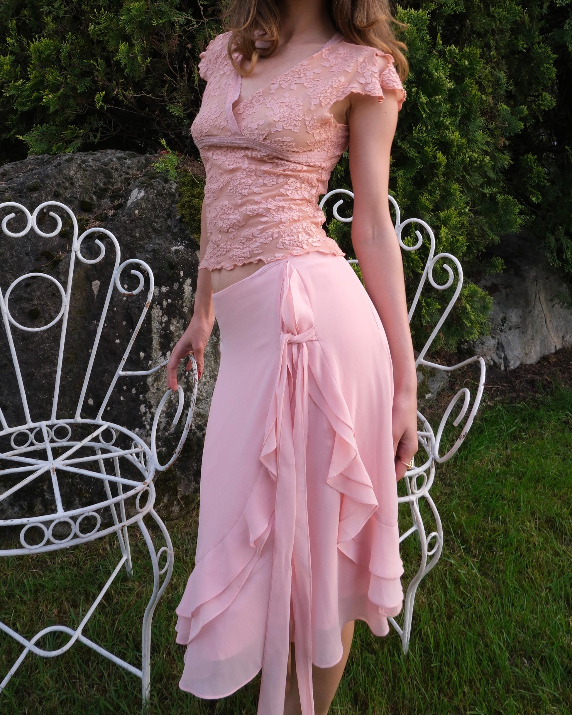 Pink Chiffon Skirt