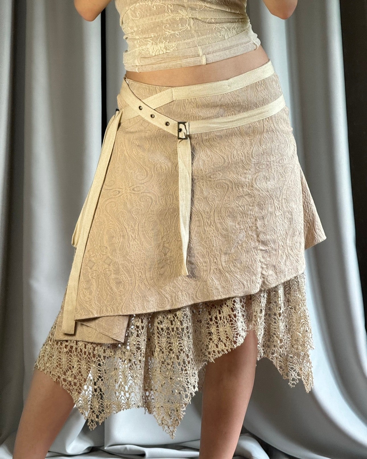 Asymmetrical Beige Skirt