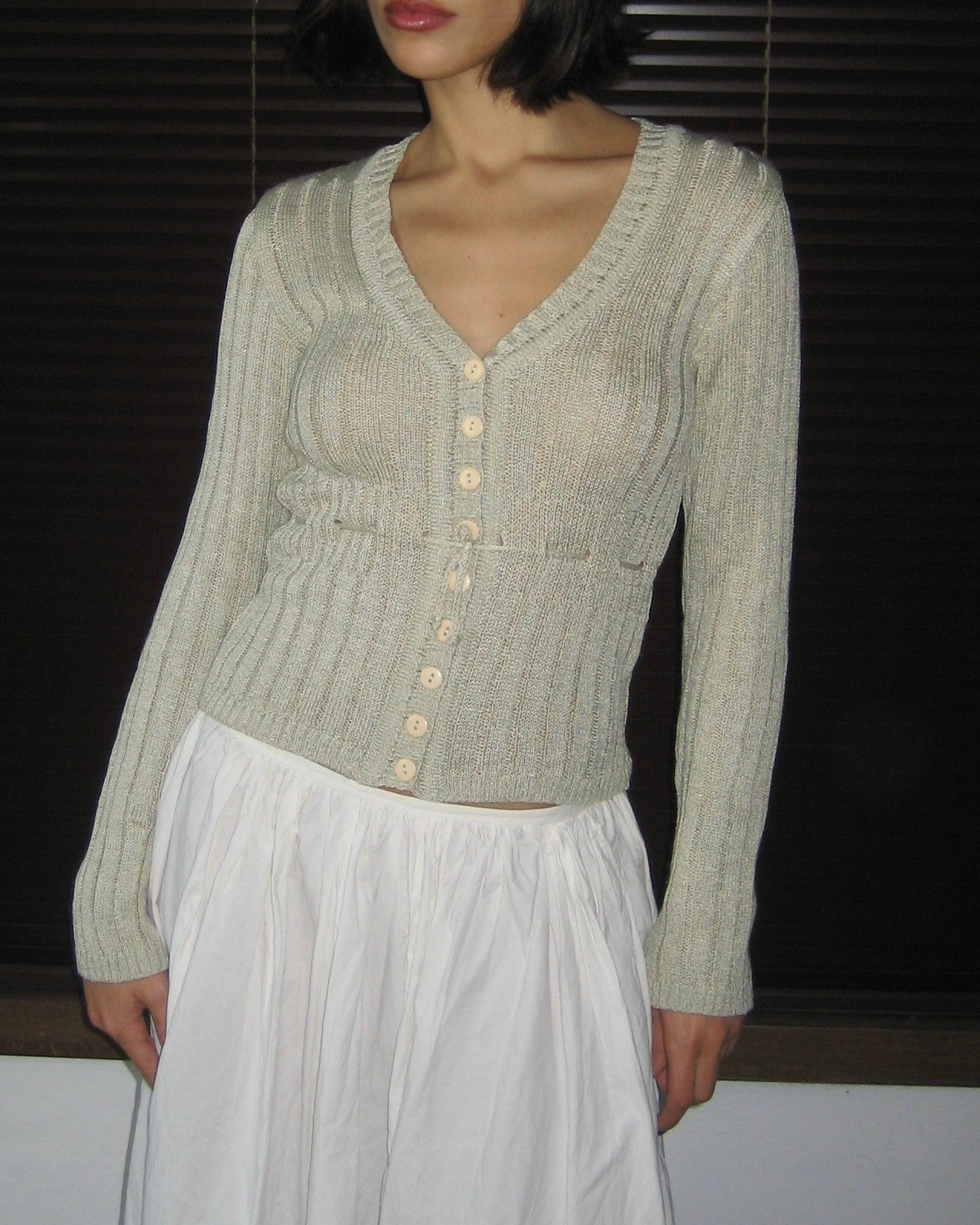 Beige Knit Cardigan