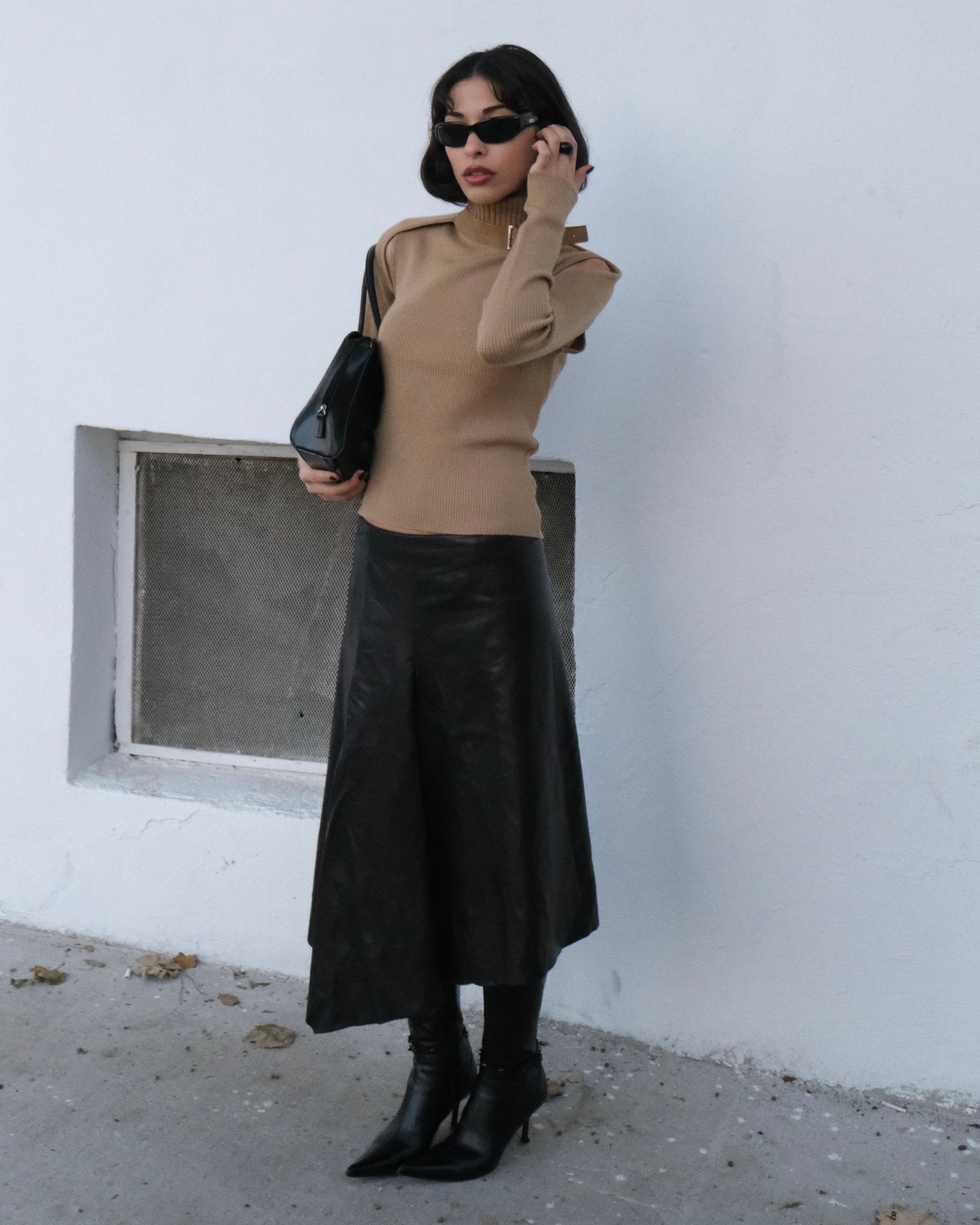 Roberto Cavalli Leather Asymmetrical Skirt