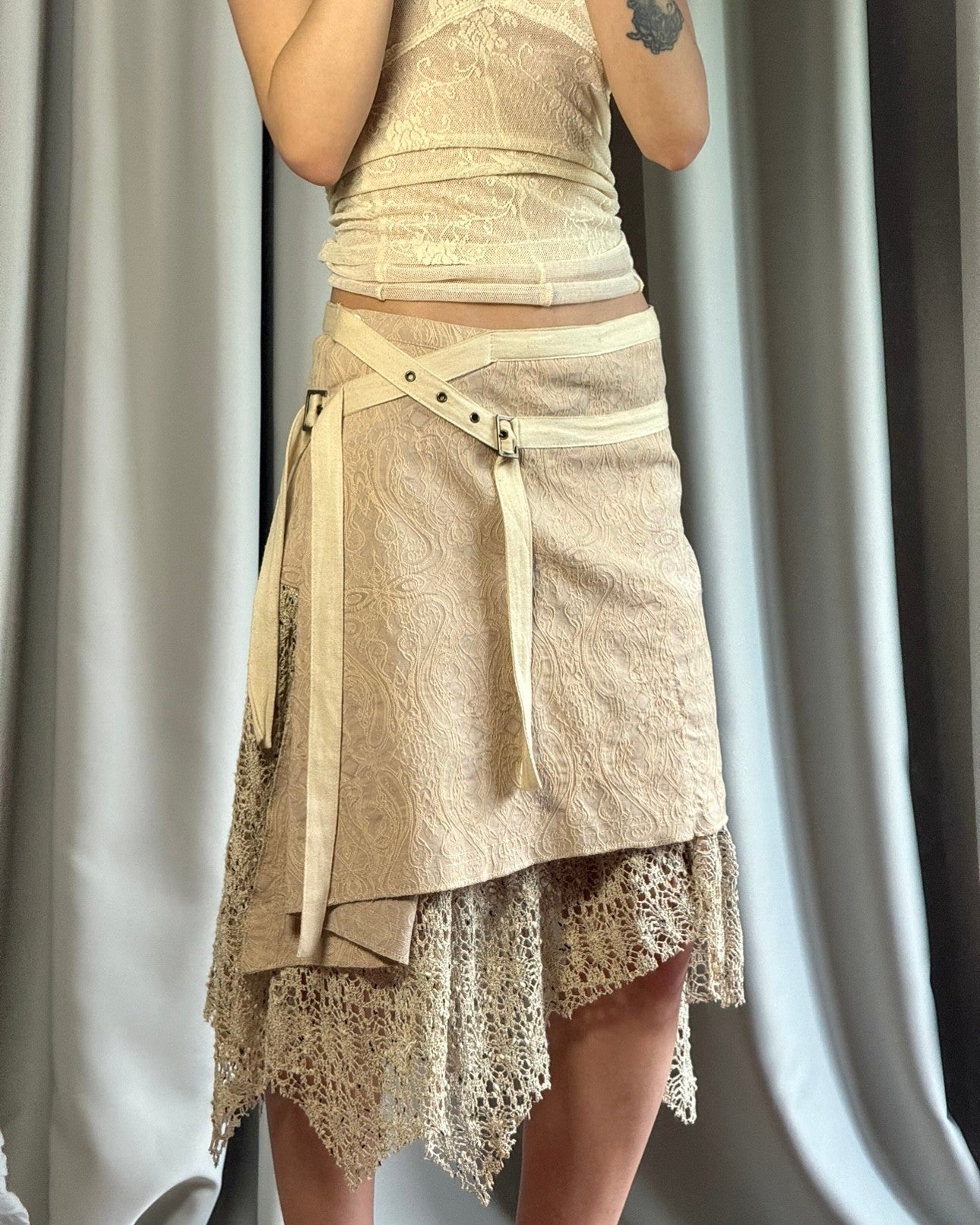 Asymmetrical Beige Skirt