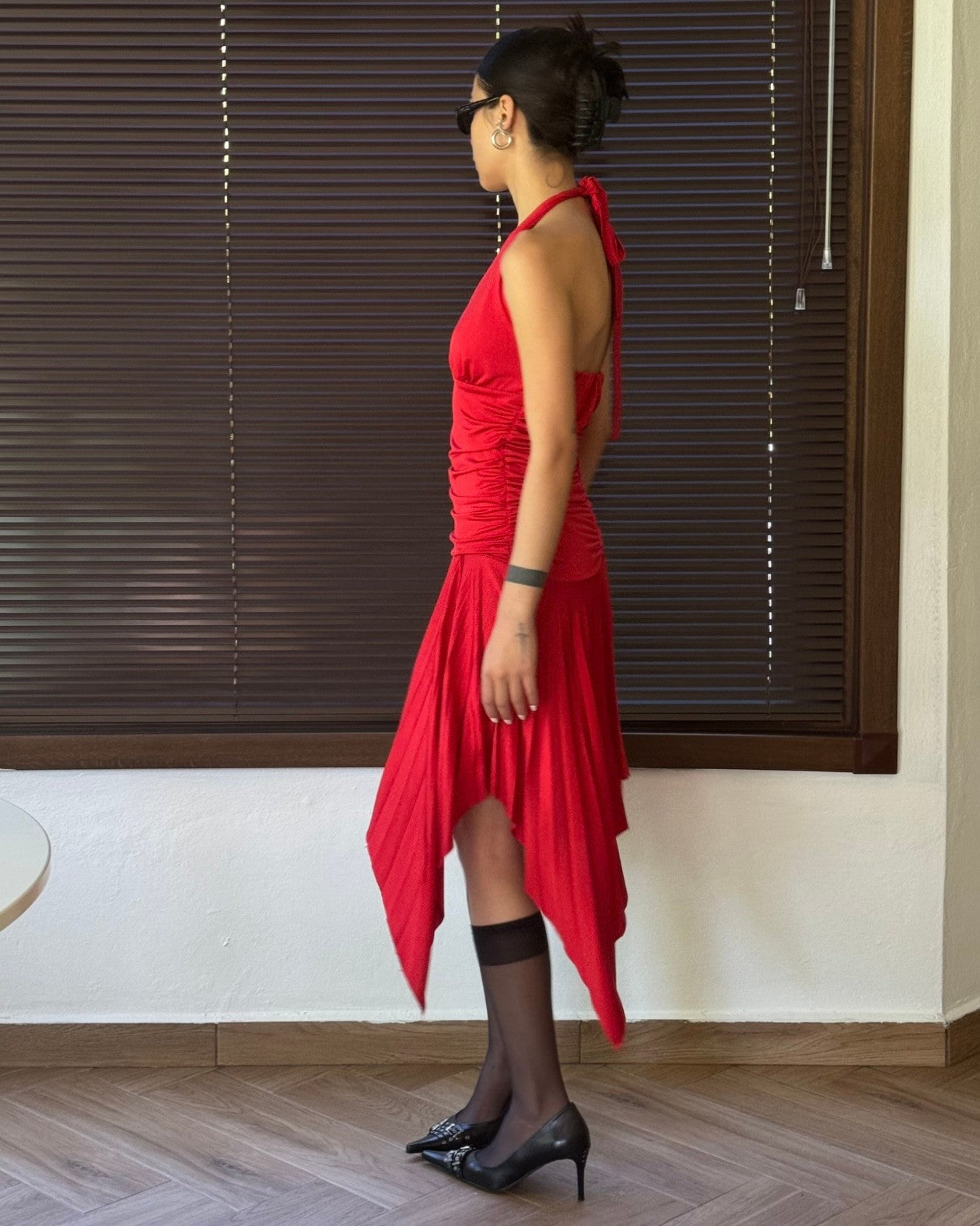 Red Asymmetrical Dress