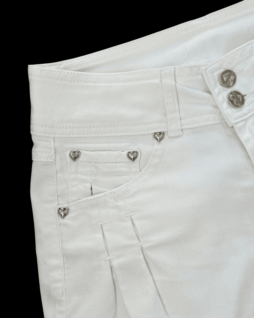 White Low Waist Trousers