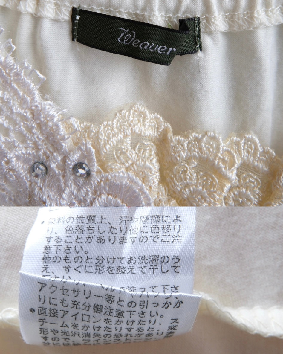 Blouse with Embroidered Collar