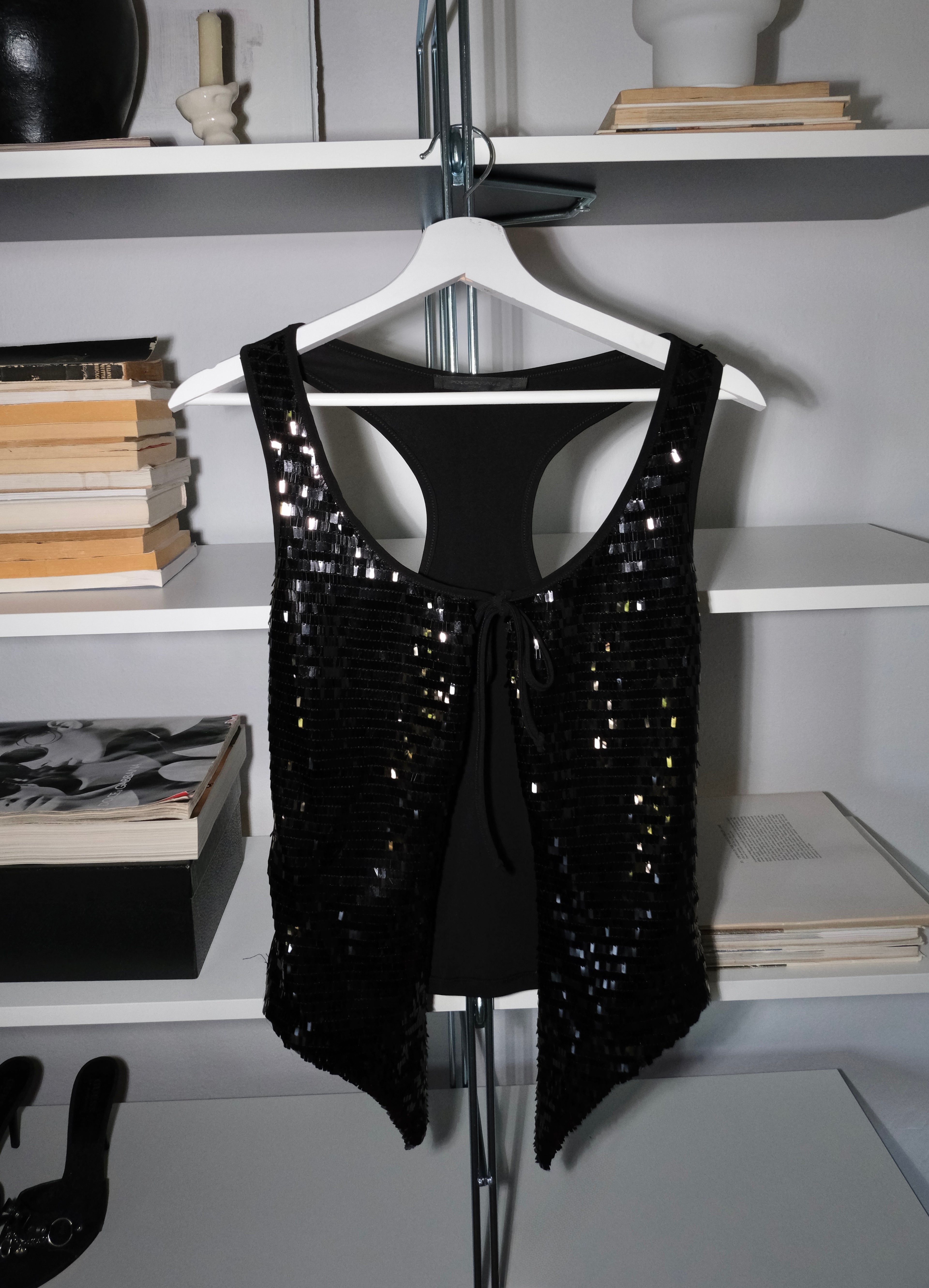 Sequined Tie Vest