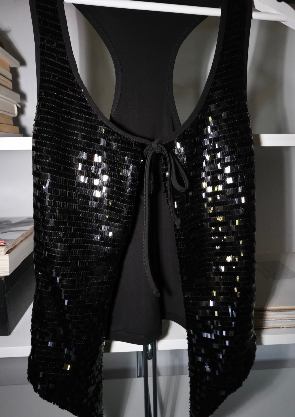 Sequined Tie Vest