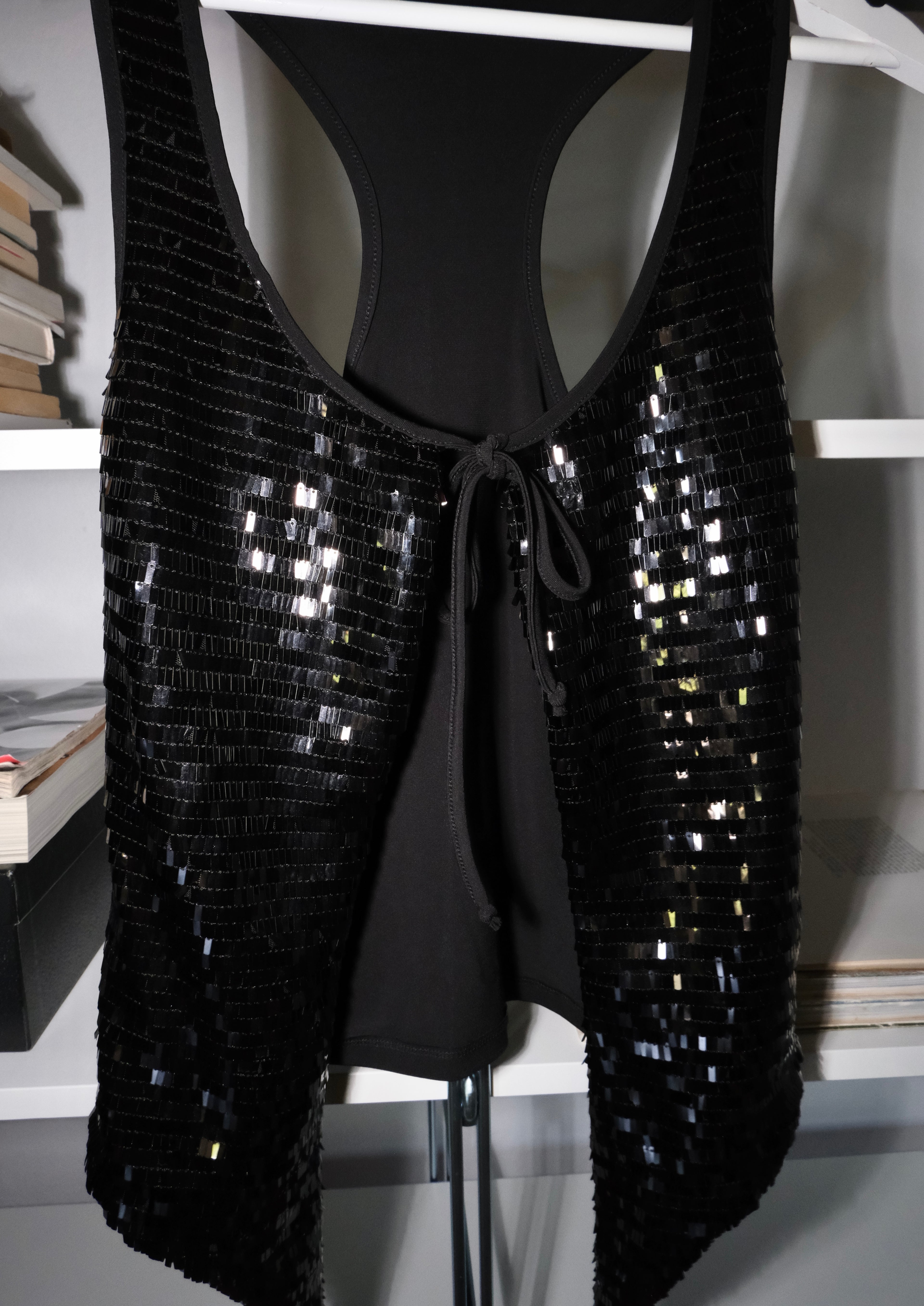 Sequined Tie Vest