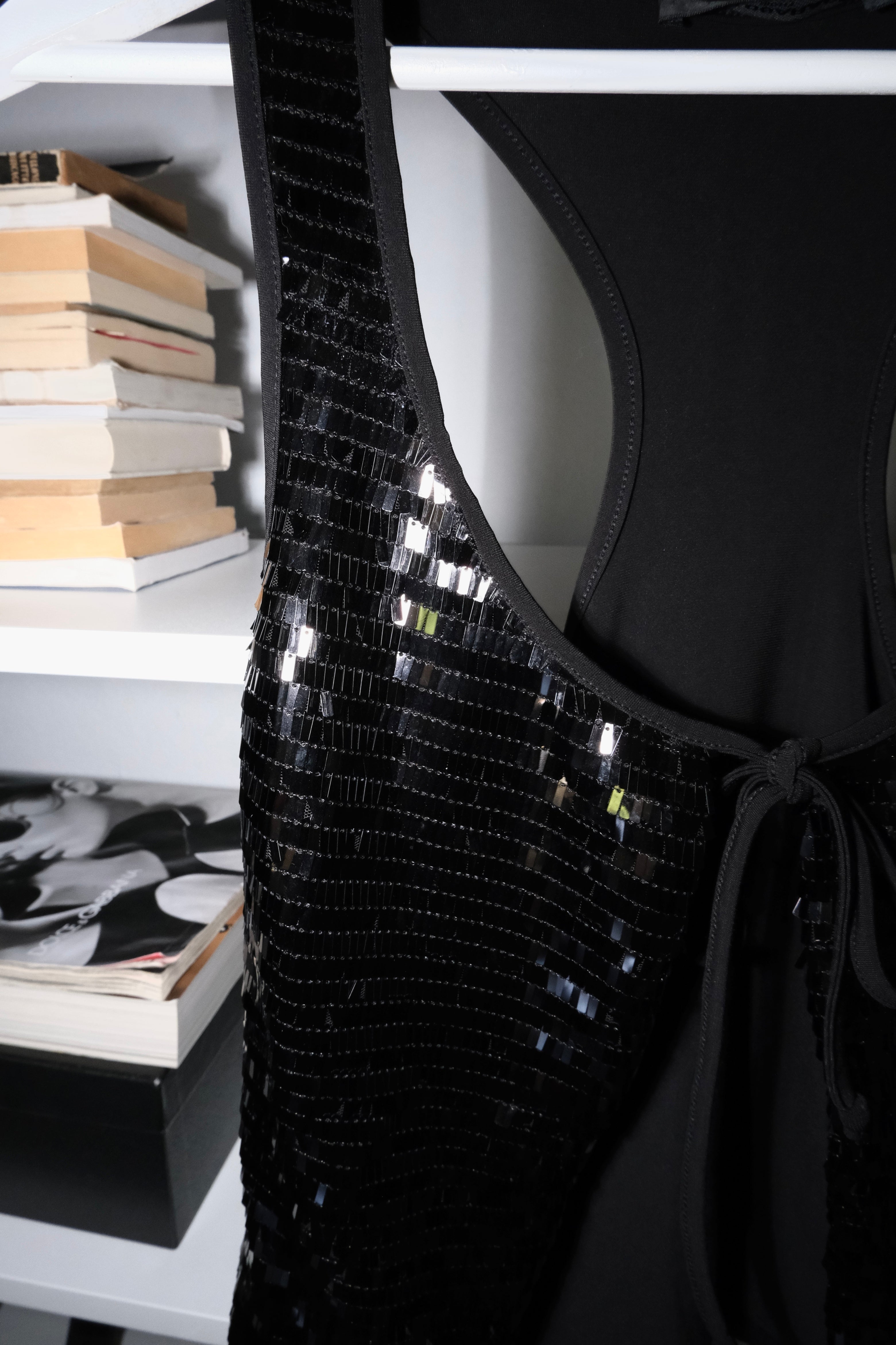 Sequined Tie Vest