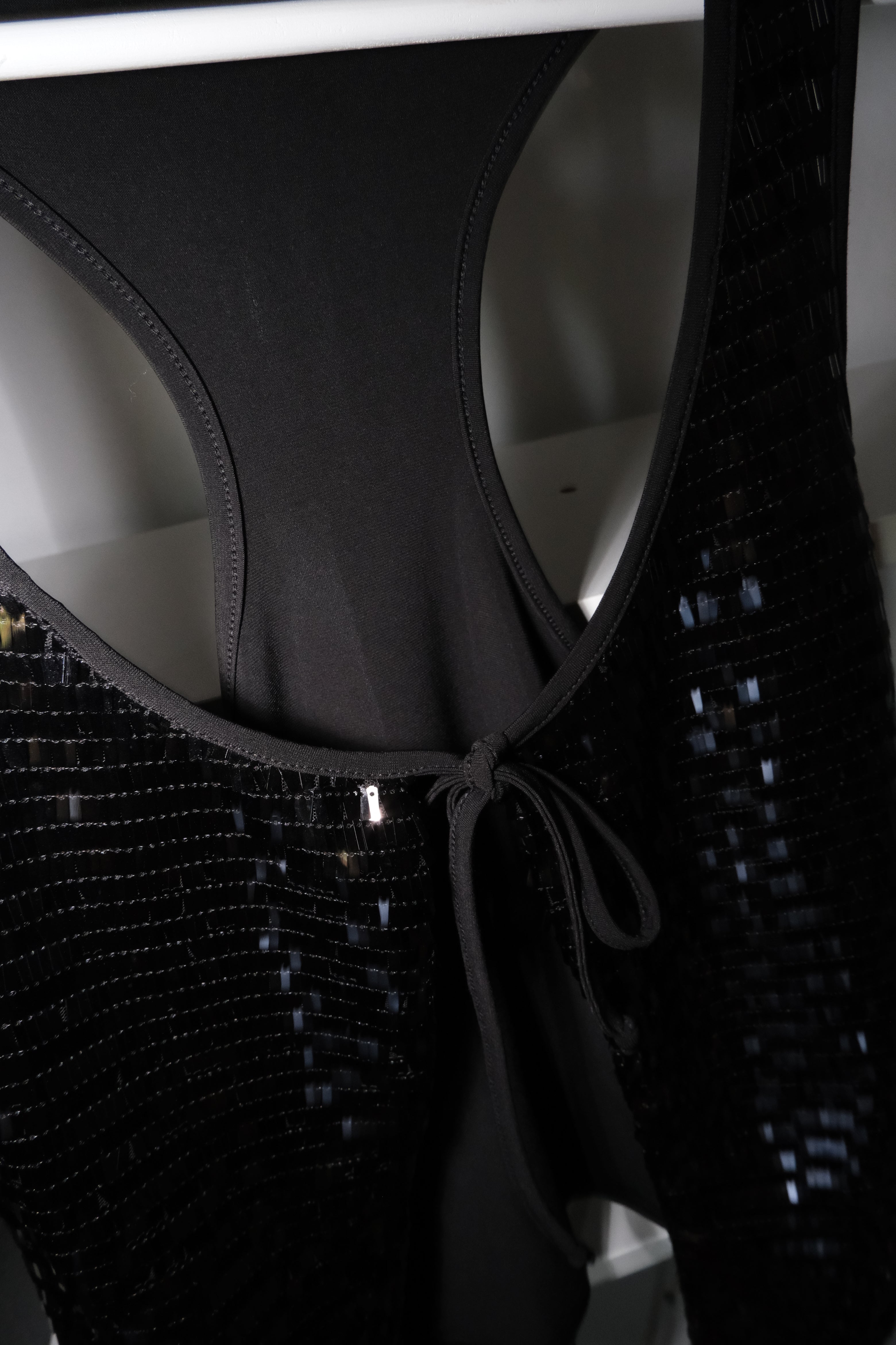 Sequined Tie Vest