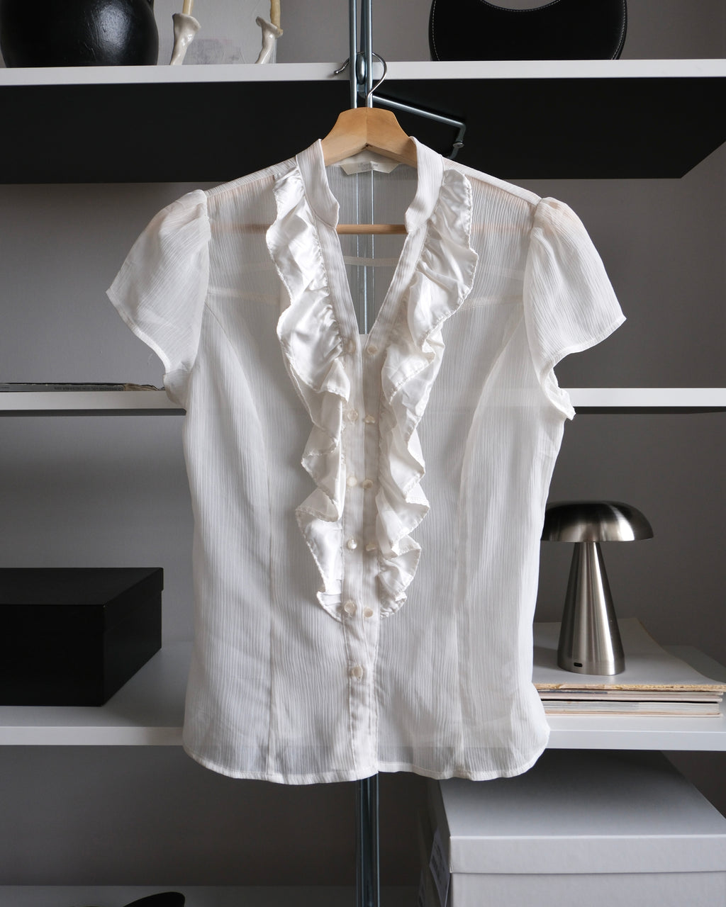 Chiffon Shirt with Collar Detail