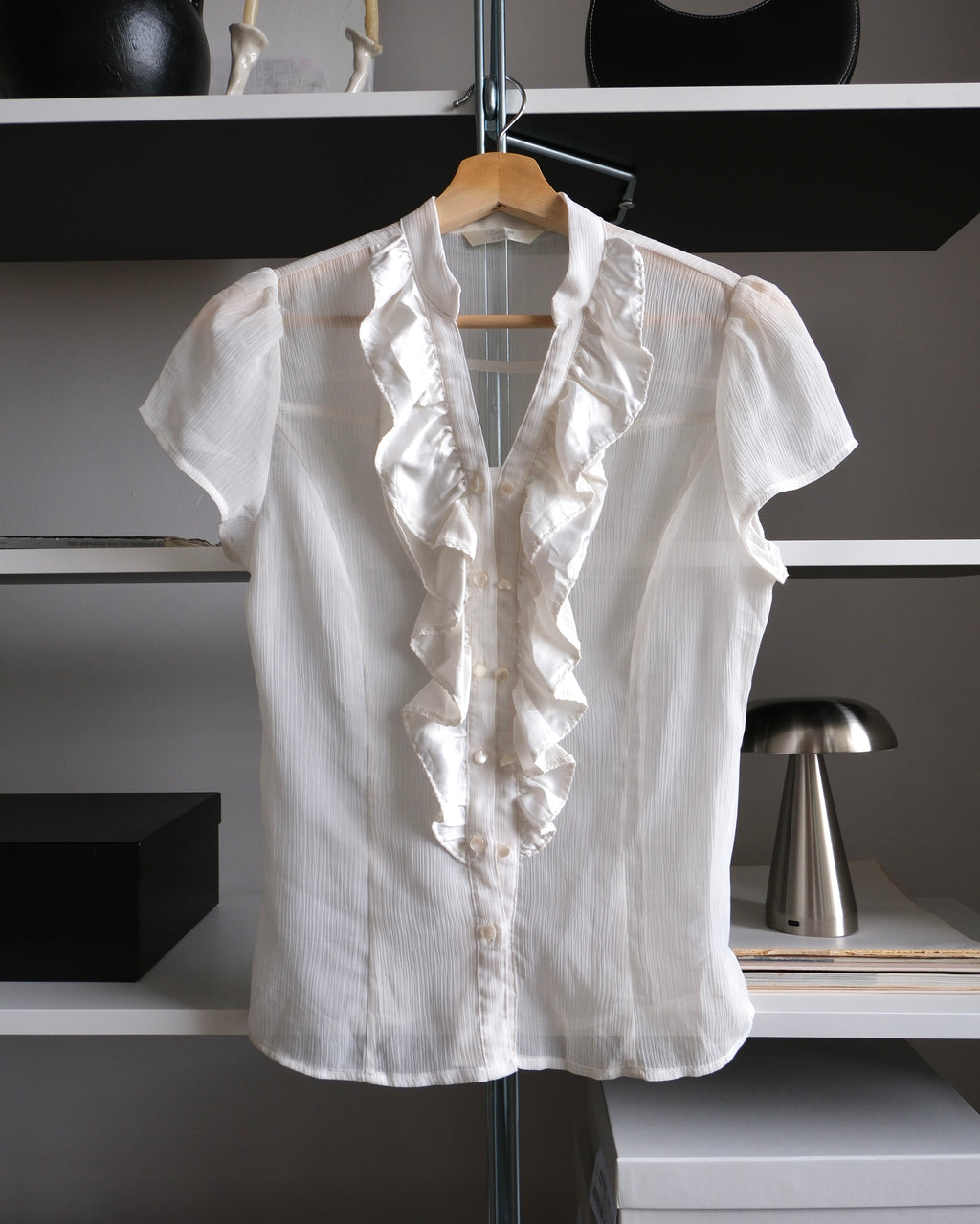 Chiffon Shirt with Collar Detail