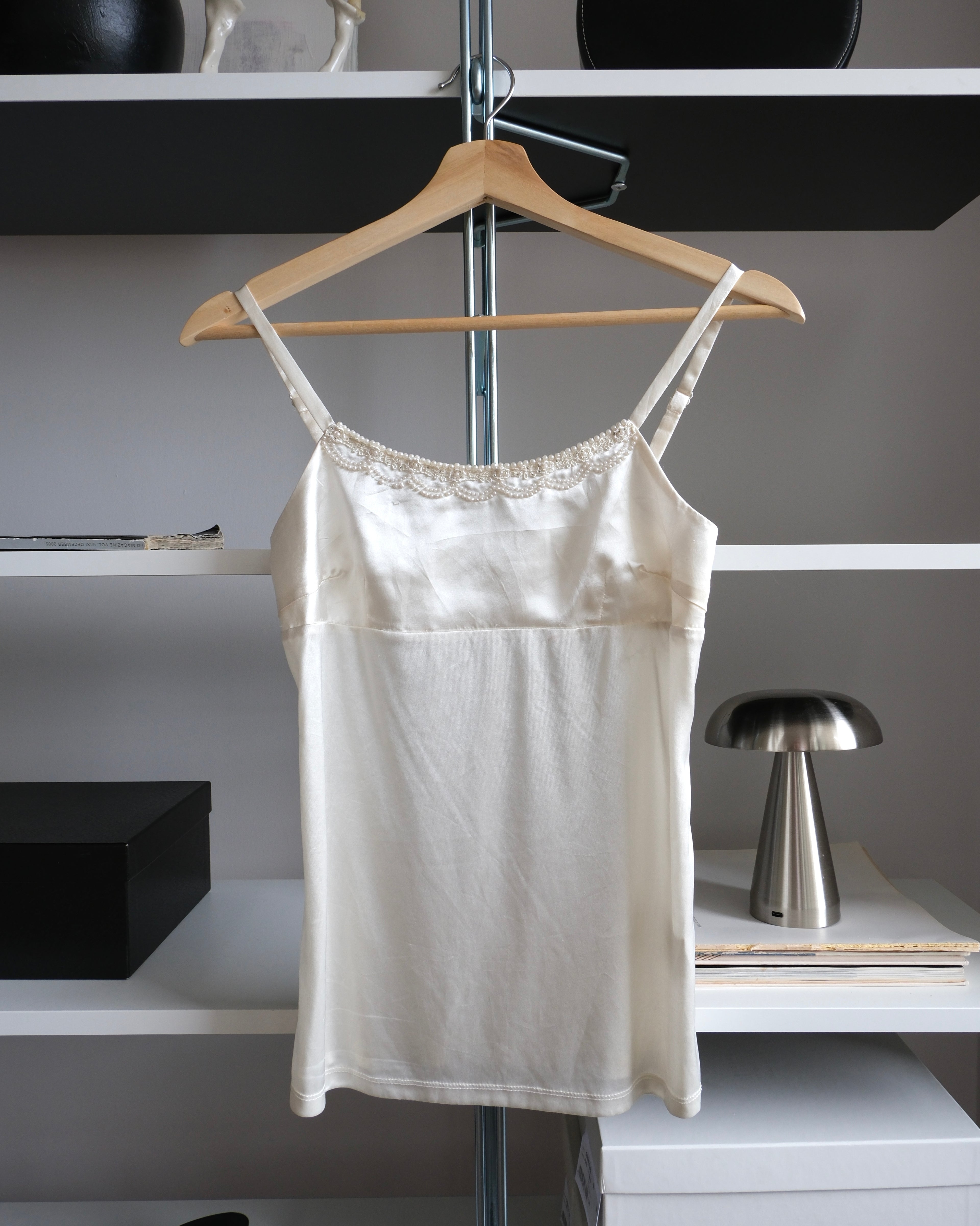 Pearl Embellished Satin Blouse