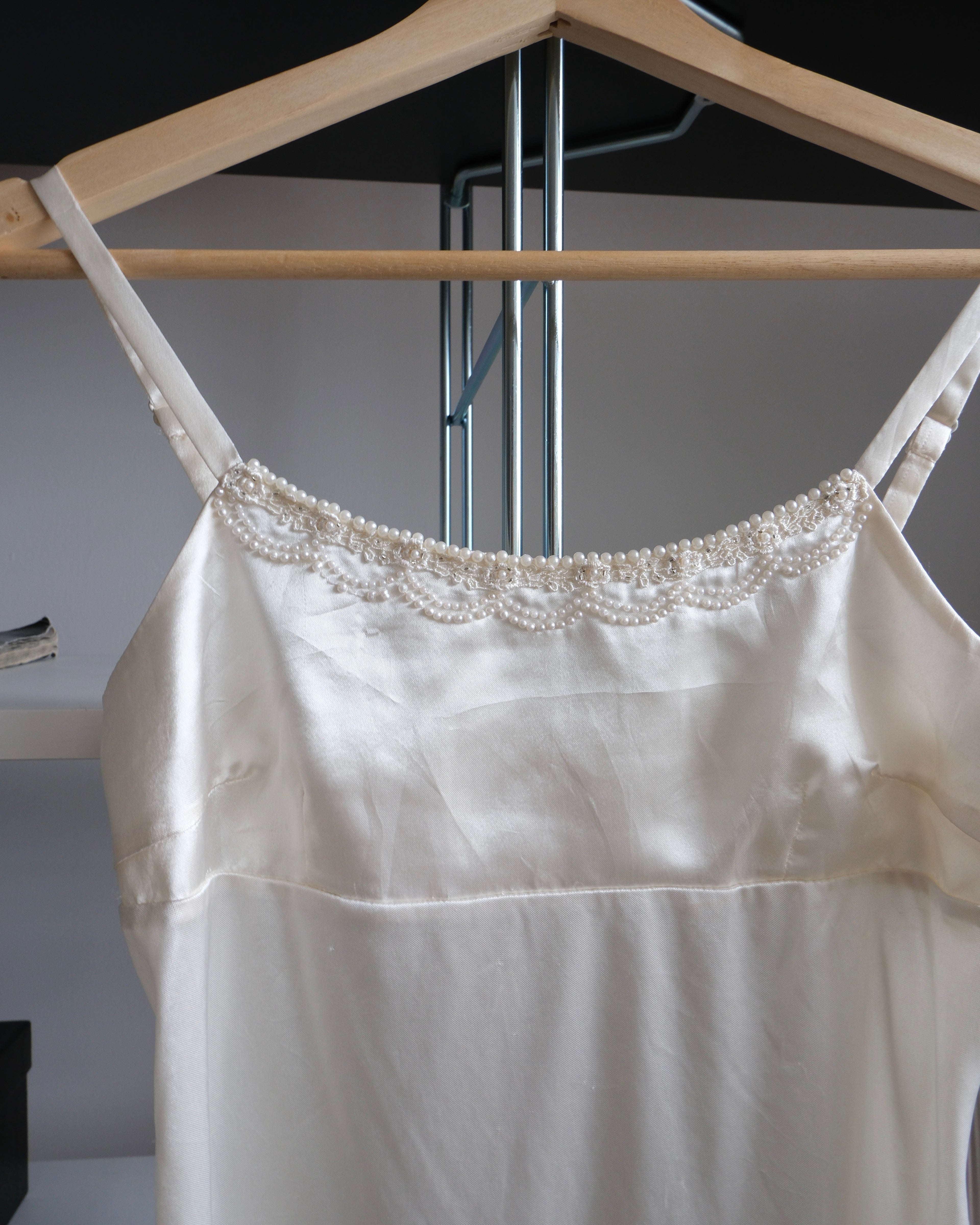 Pearl Embellished Satin Blouse