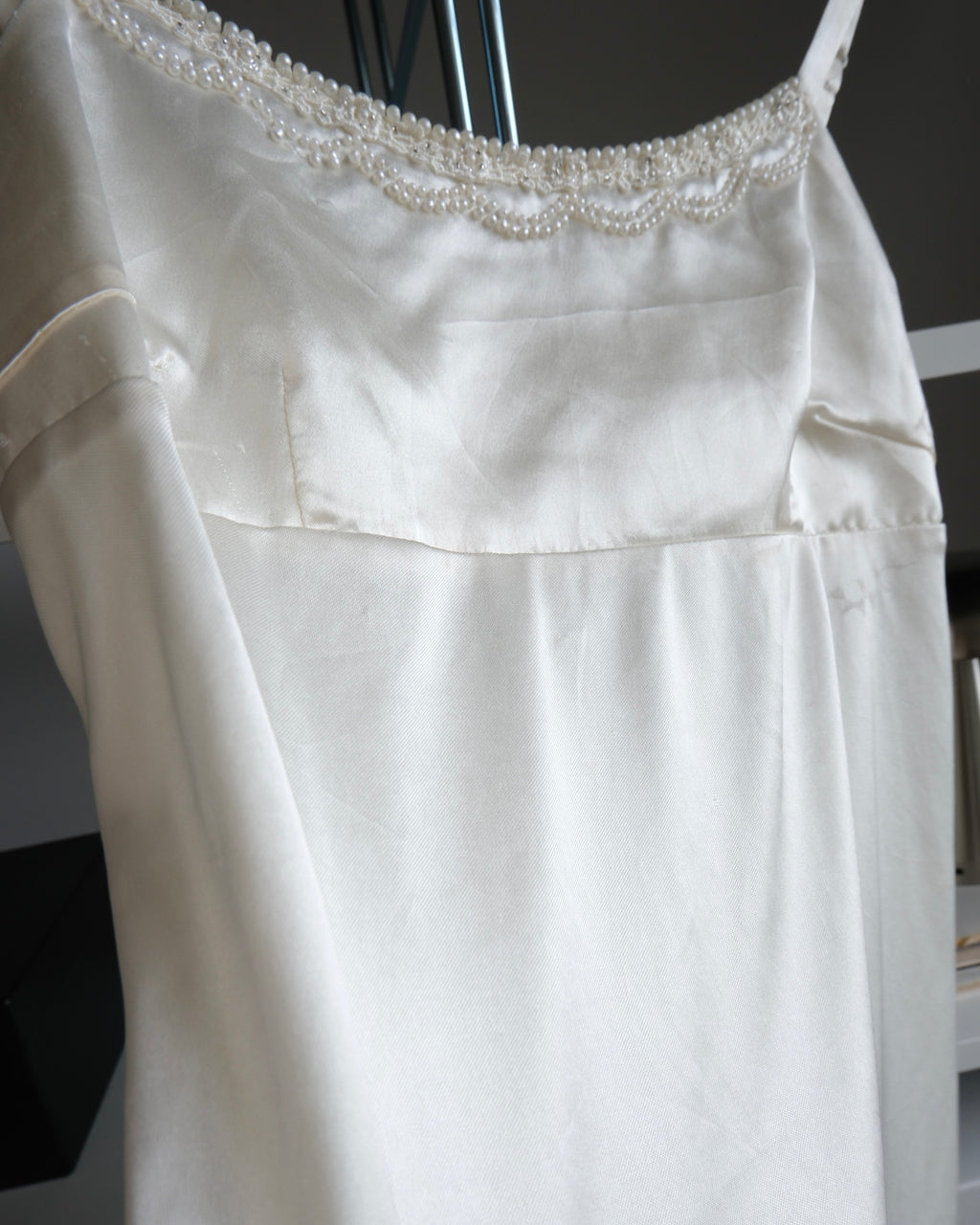 Pearl Embellished Satin Blouse