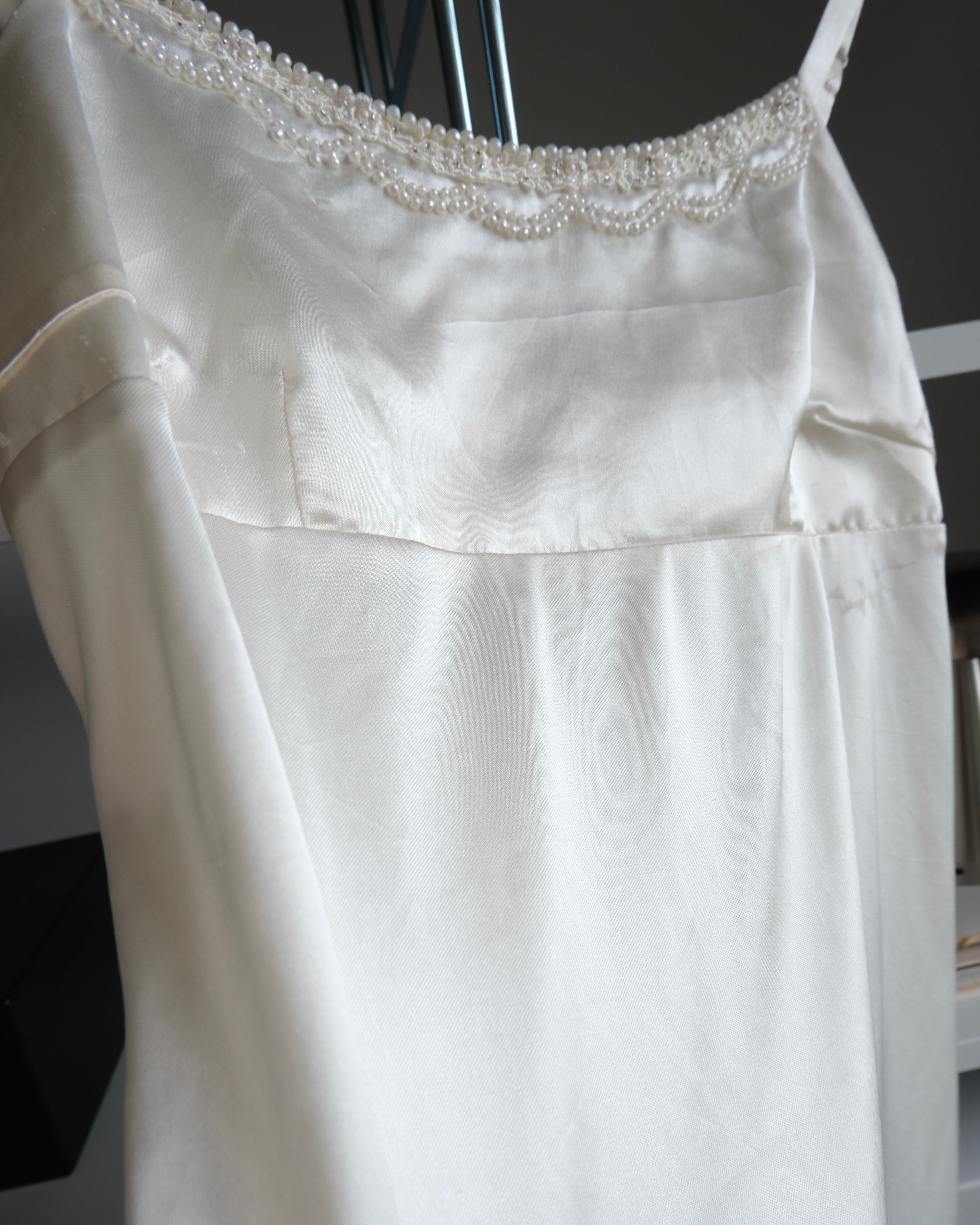 Pearl Embellished Satin Blouse