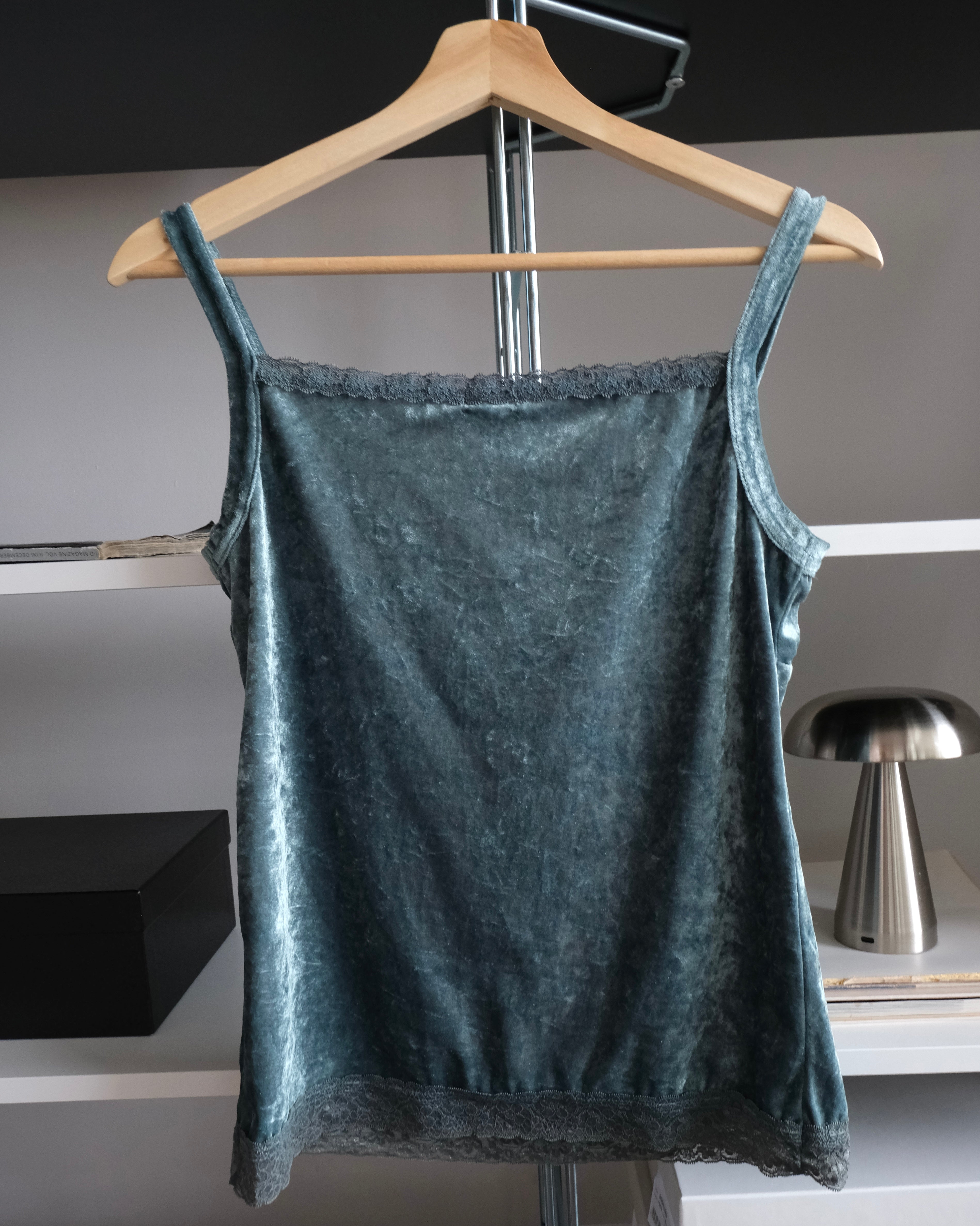 Green Velvet Blouse