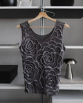 Floral Embroidered Grey Blouse