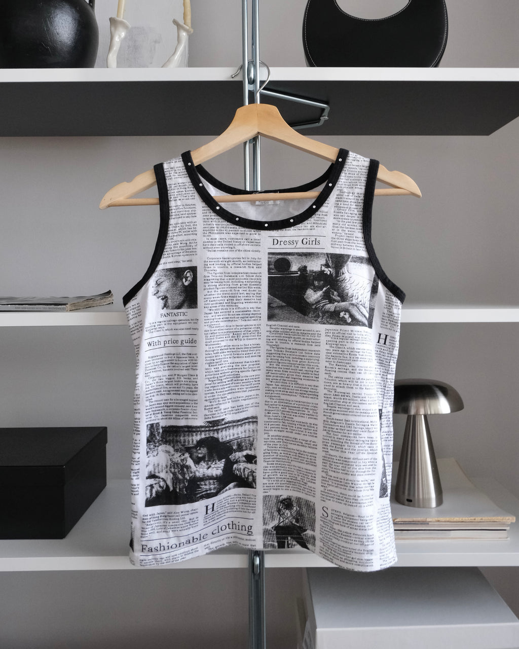 Newspaper Print Blouse