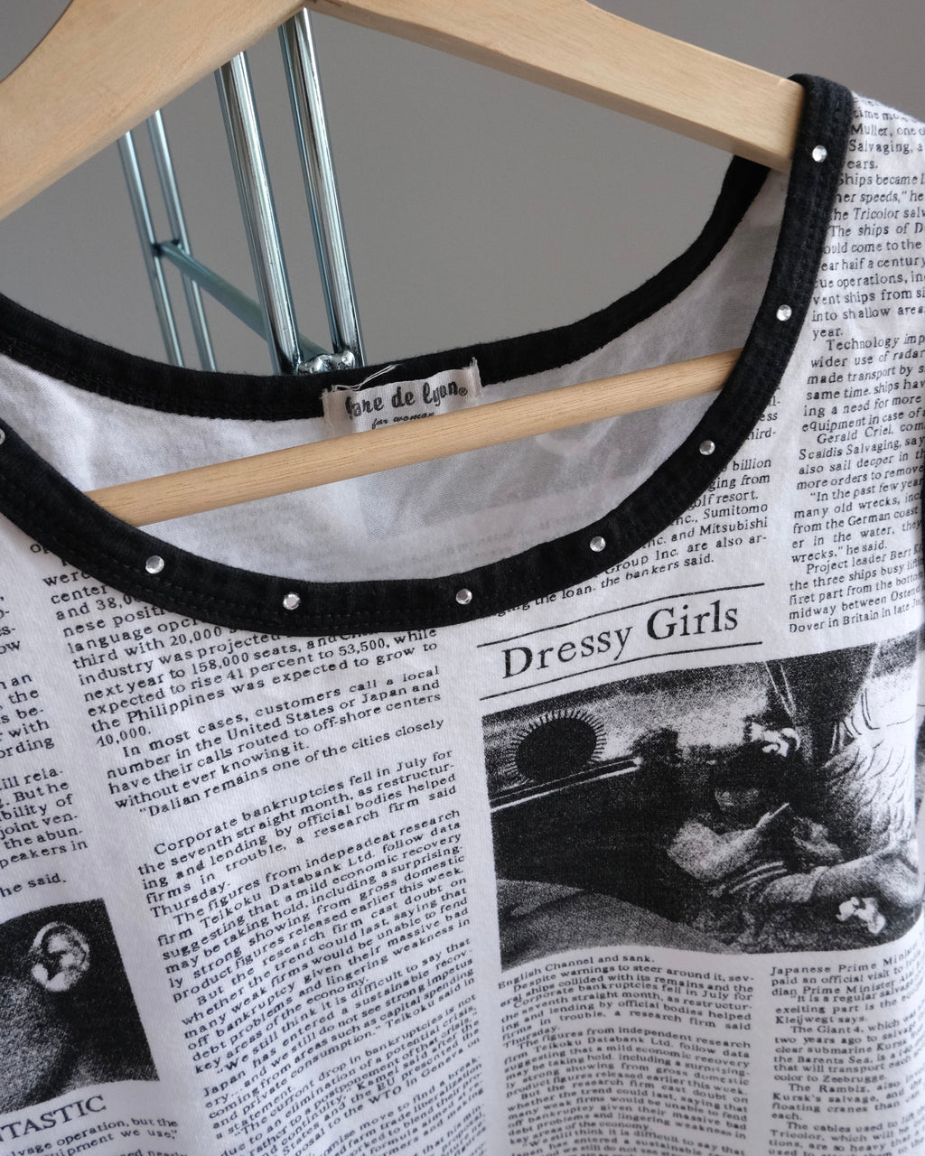 Newspaper Print Blouse