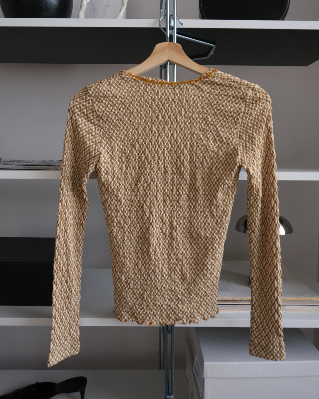 Tie-up Plaid Cardigan