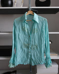 Turquoise Chiffon Shirt