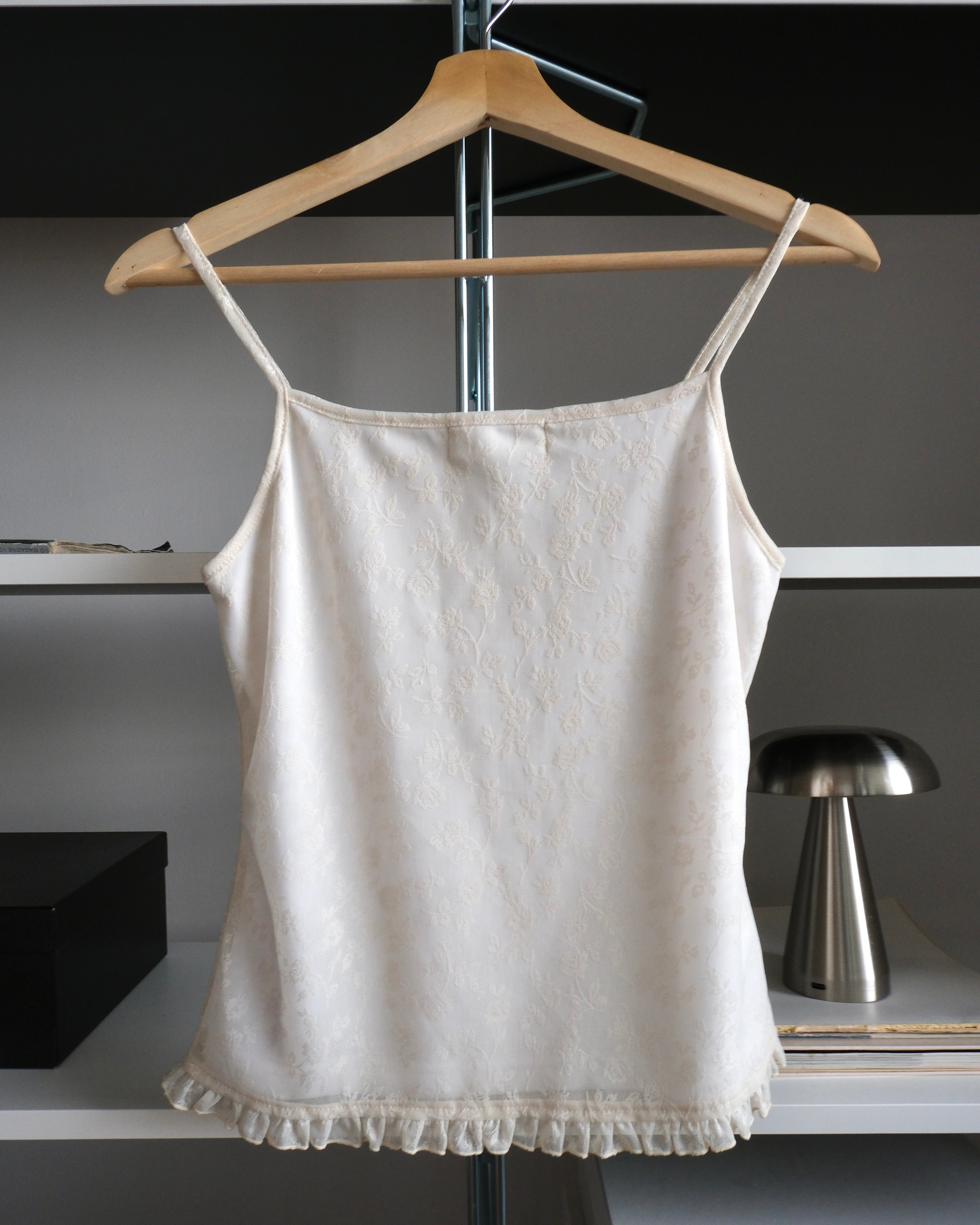 Gül Desenli Tül Bluz