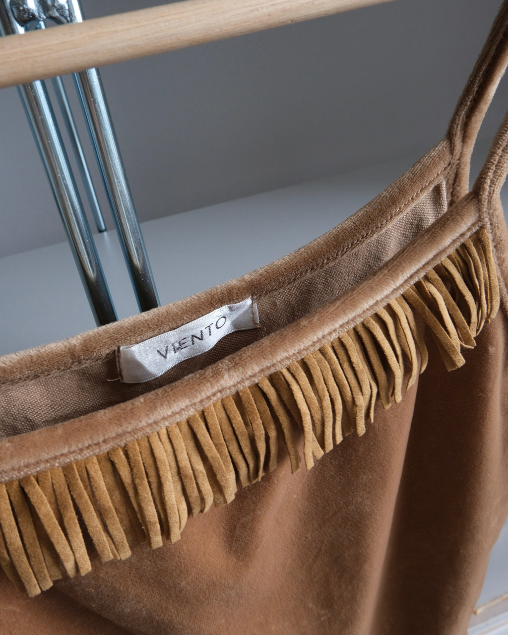 Tasseled Velvet Blouse