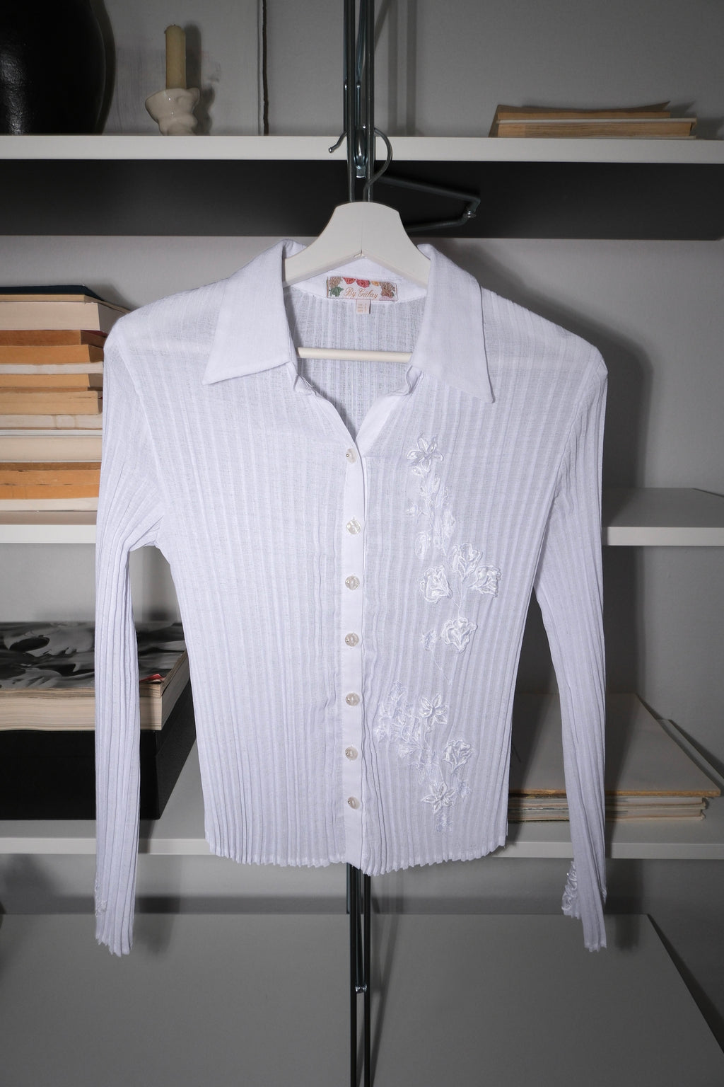 White Shirt with Embroidered Details