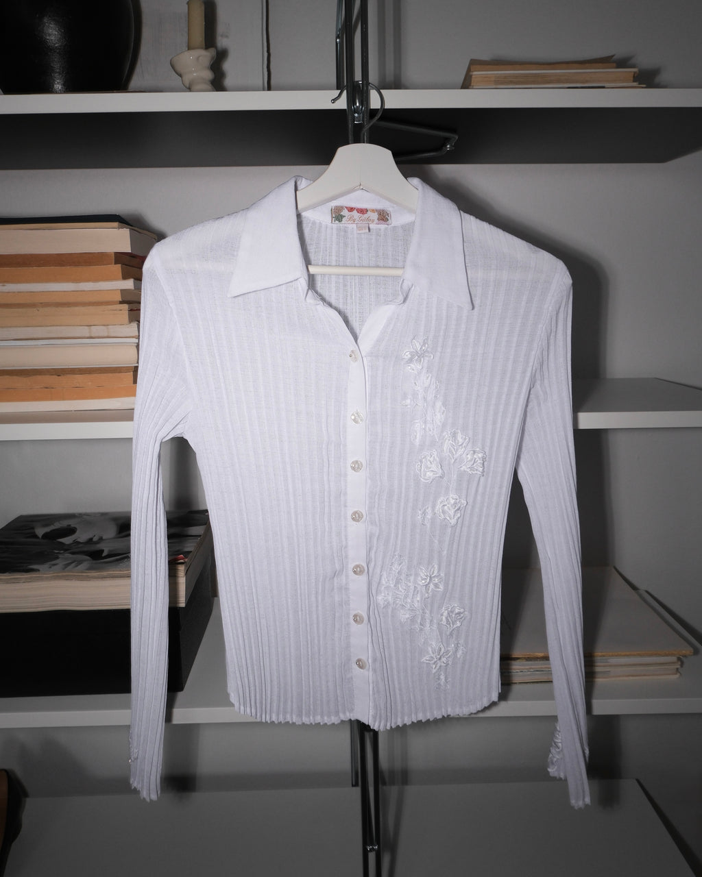 White Shirt with Embroidered Details