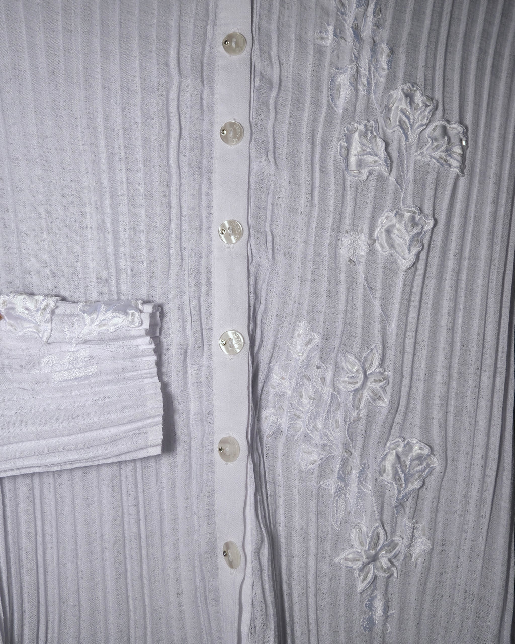 White Shirt with Embroidered Details