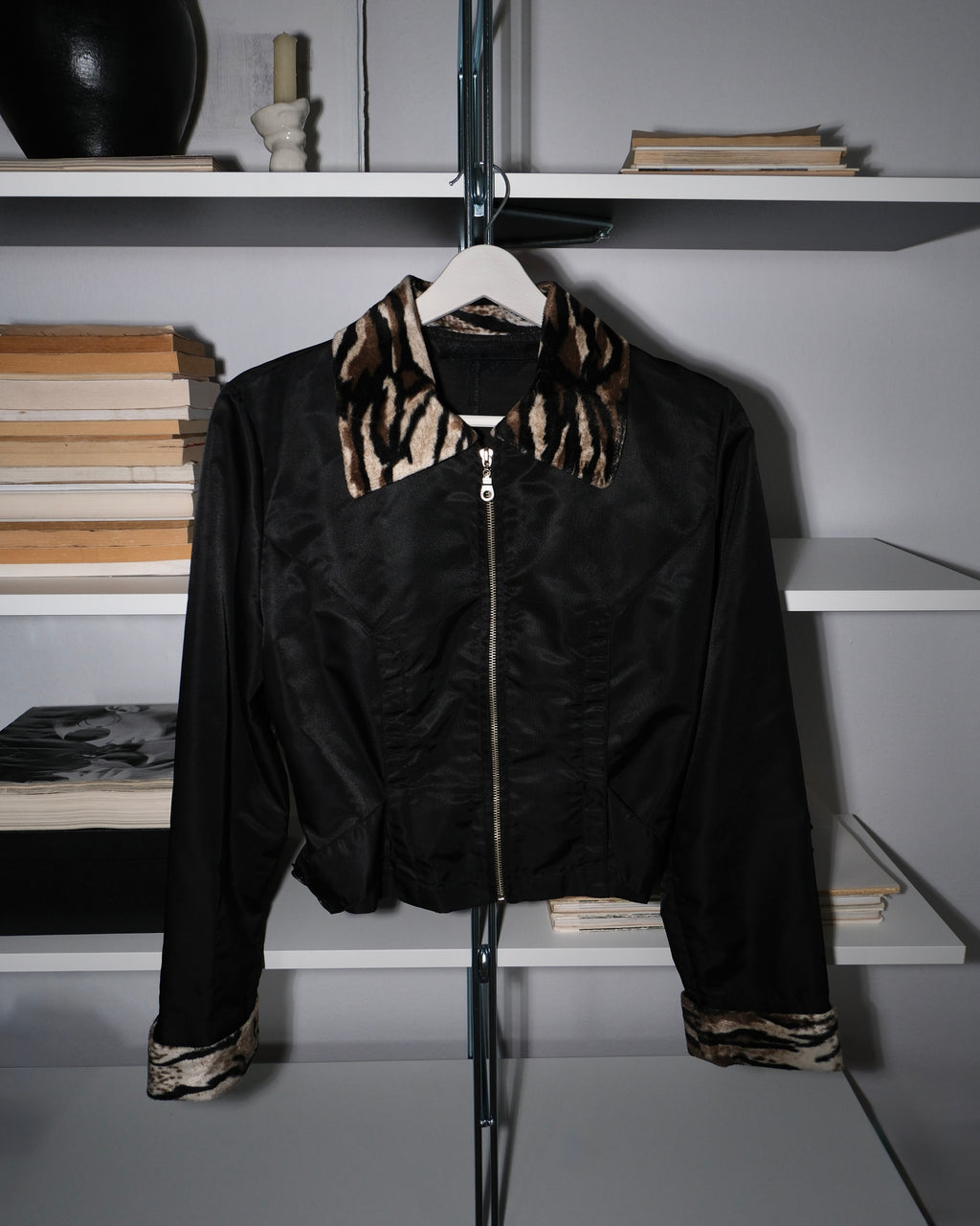 Short Jacket with Collar and Sleeve Details