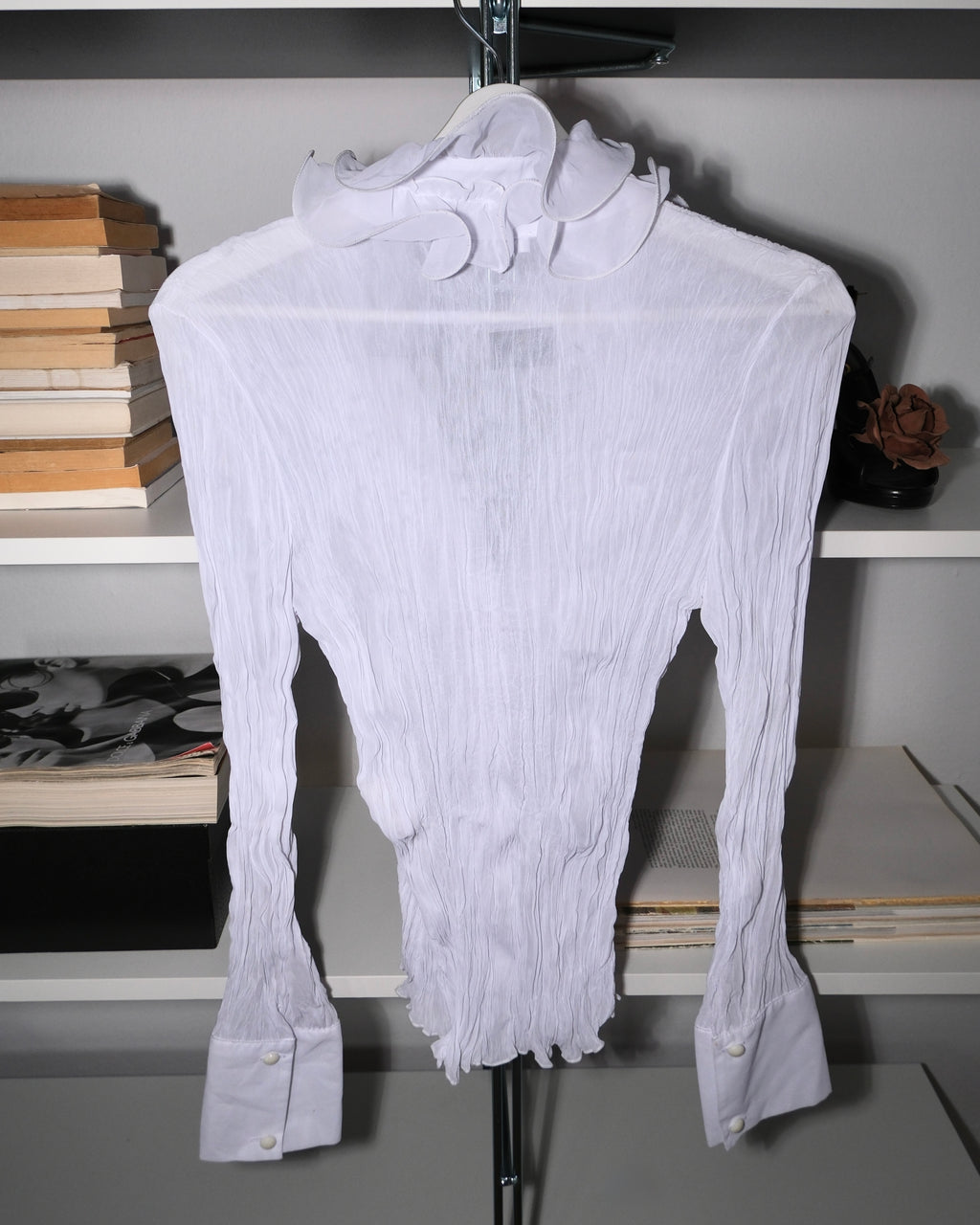 White Shirt with Collar Detail