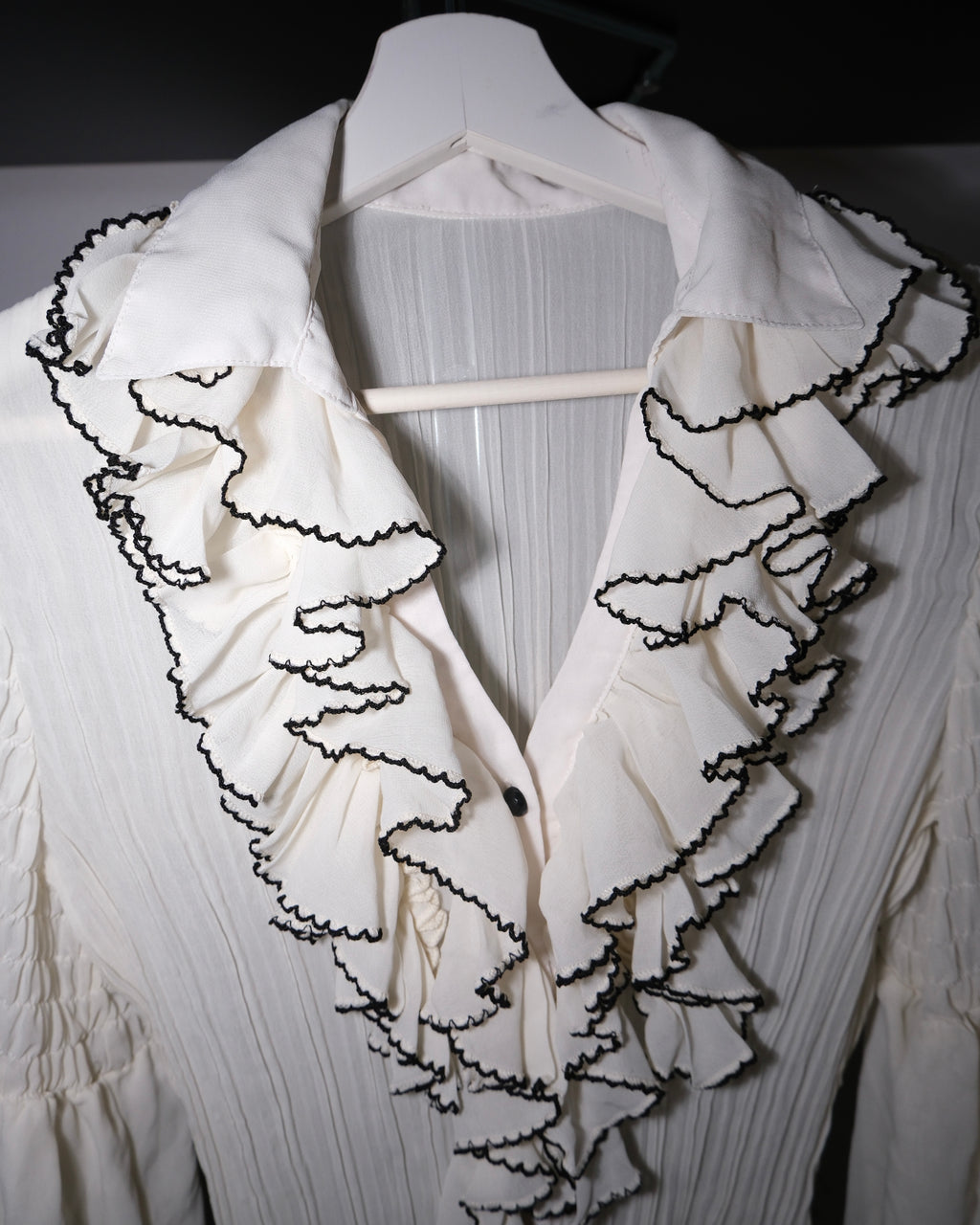 Cream Shirt with Collar Detail