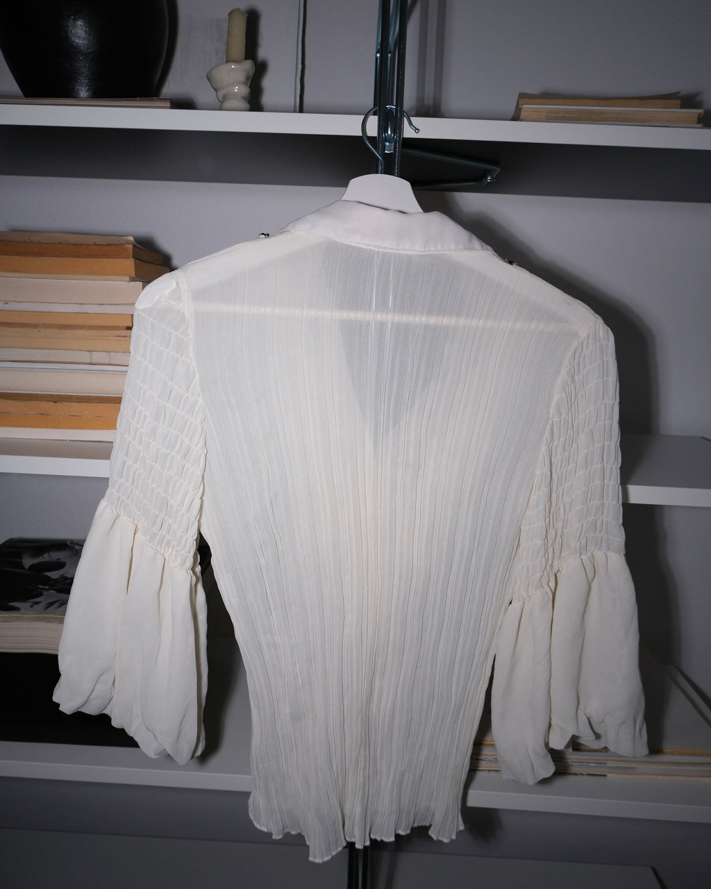 Cream Shirt with Collar Detail