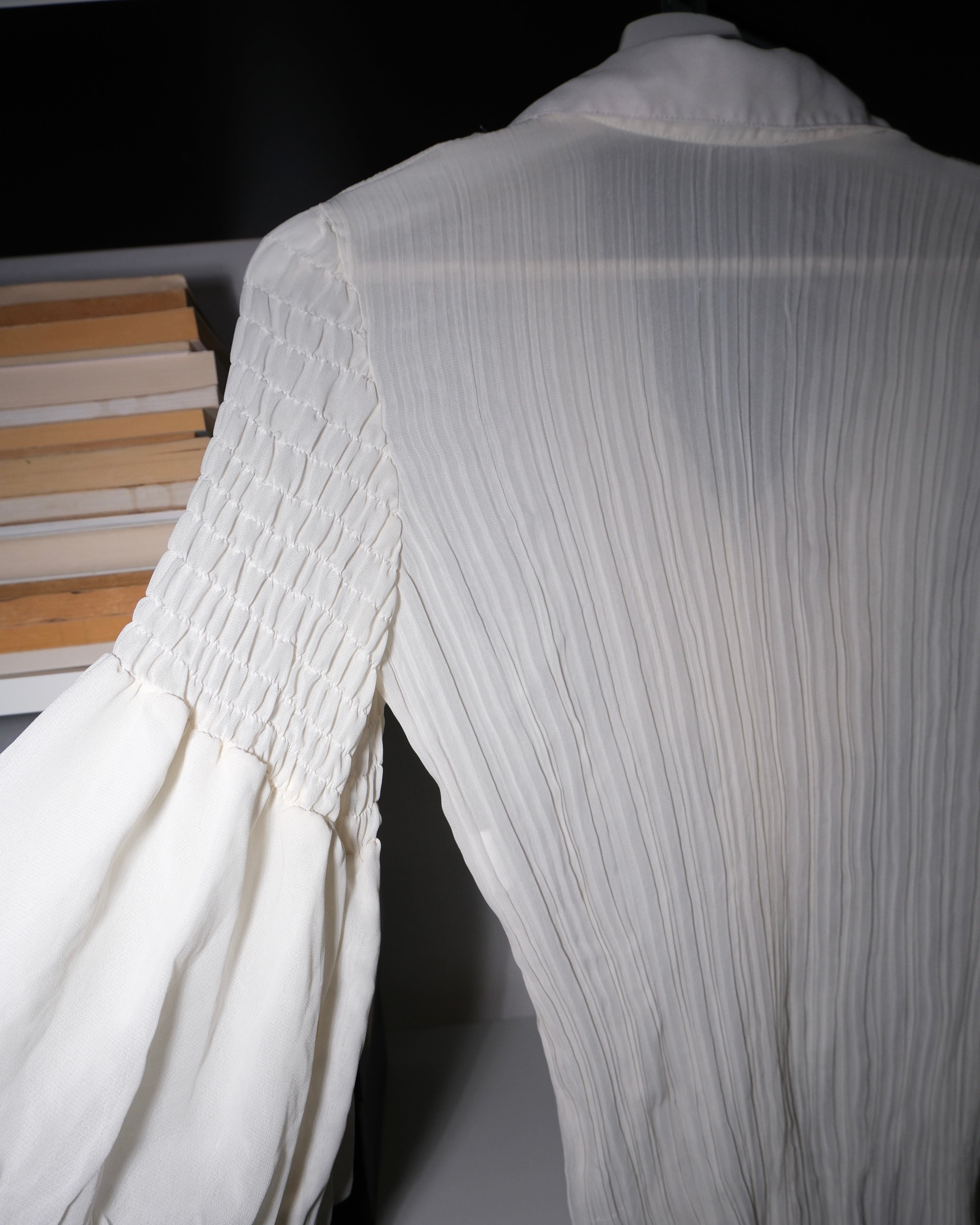 Cream Shirt with Collar Detail