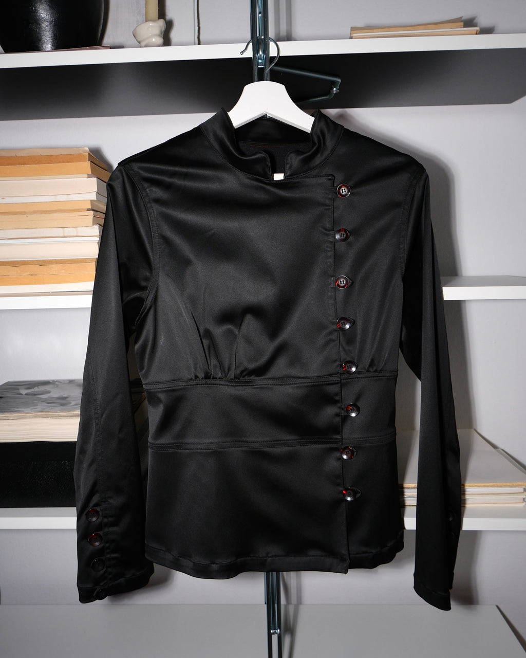 Satin Jacket with Button Details