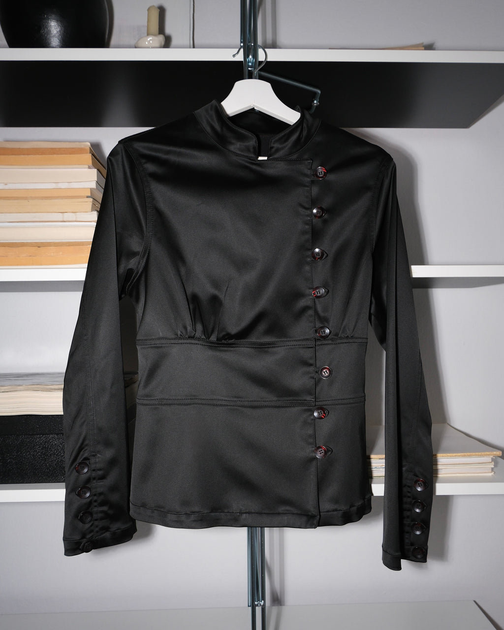 Satin Jacket with Button Details