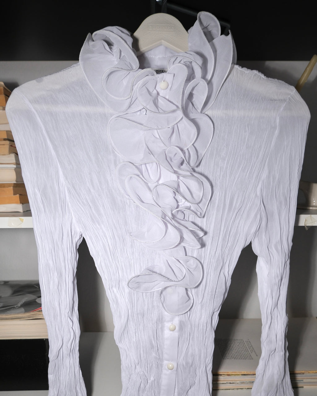 White Shirt with Collar Detail