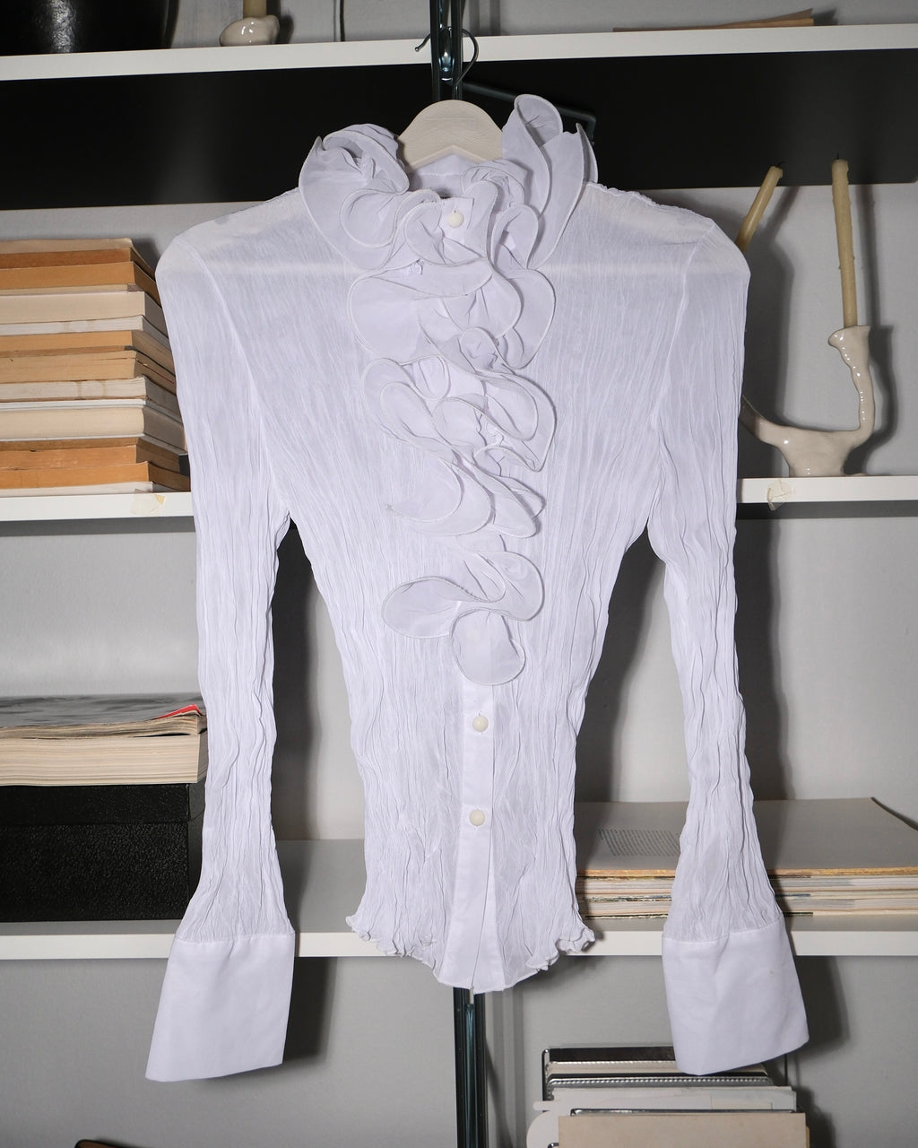 White Shirt with Collar Detail