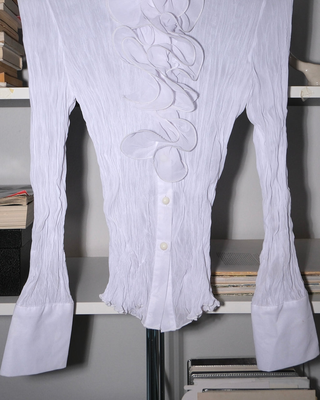 White Shirt with Collar Detail