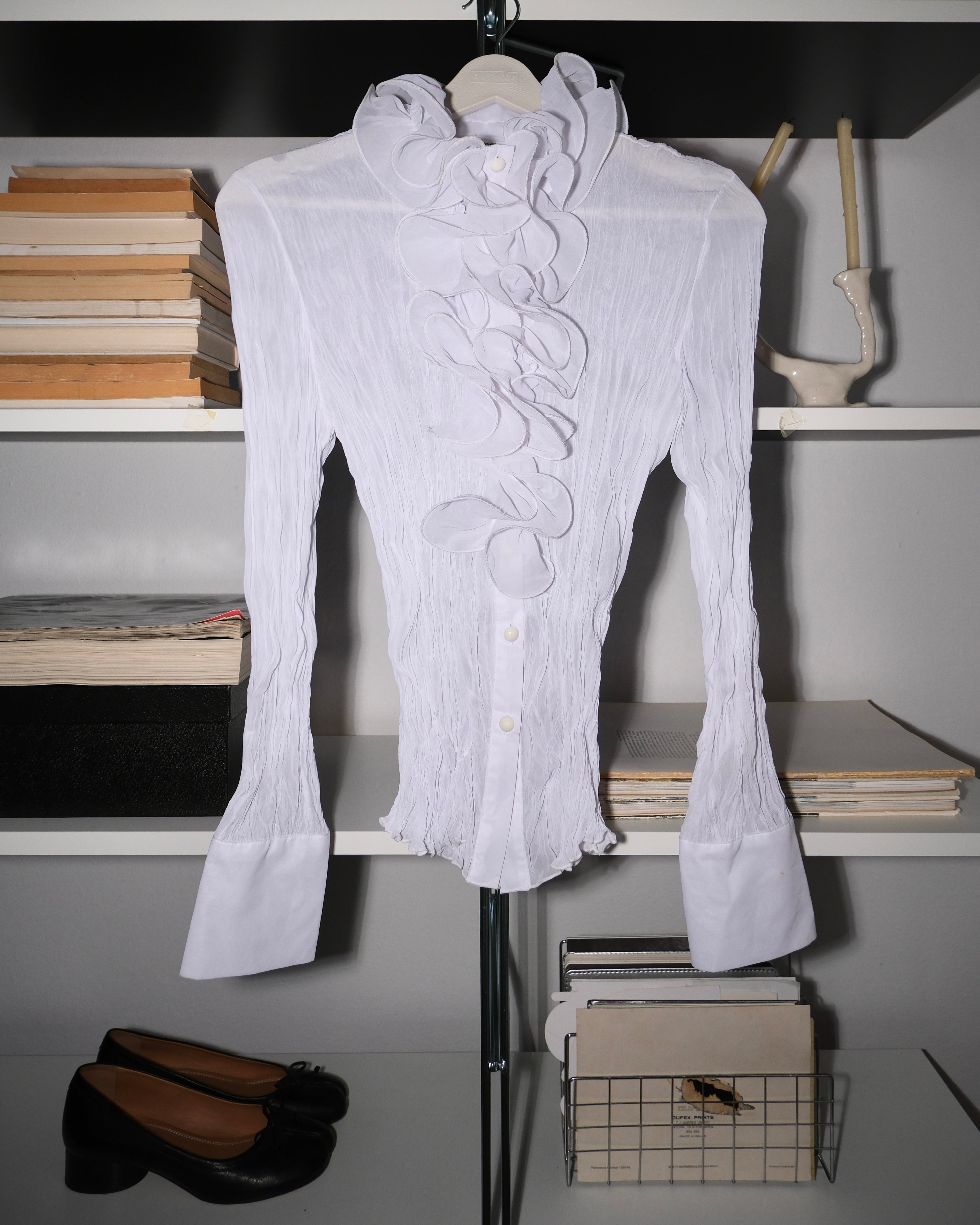 White Shirt with Collar Detail